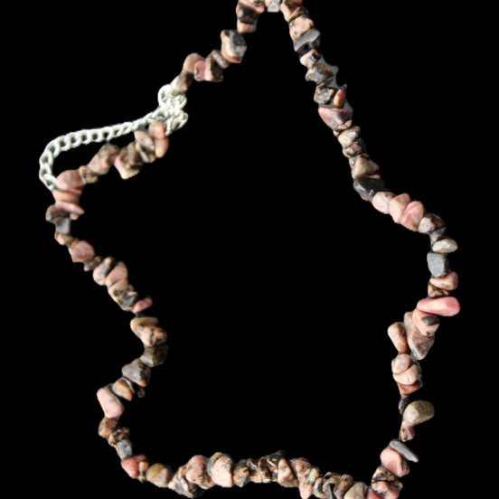 Black Lace Rhodonite adjustable necklace 39g in sunlight - Rocks and Things Store