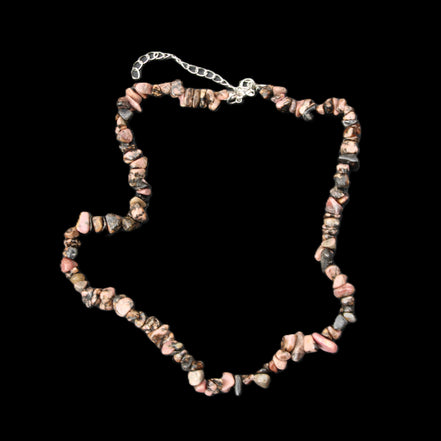 Black Lace Rhodonite adjustable necklace 39g in sunlight - Rocks and Things Store