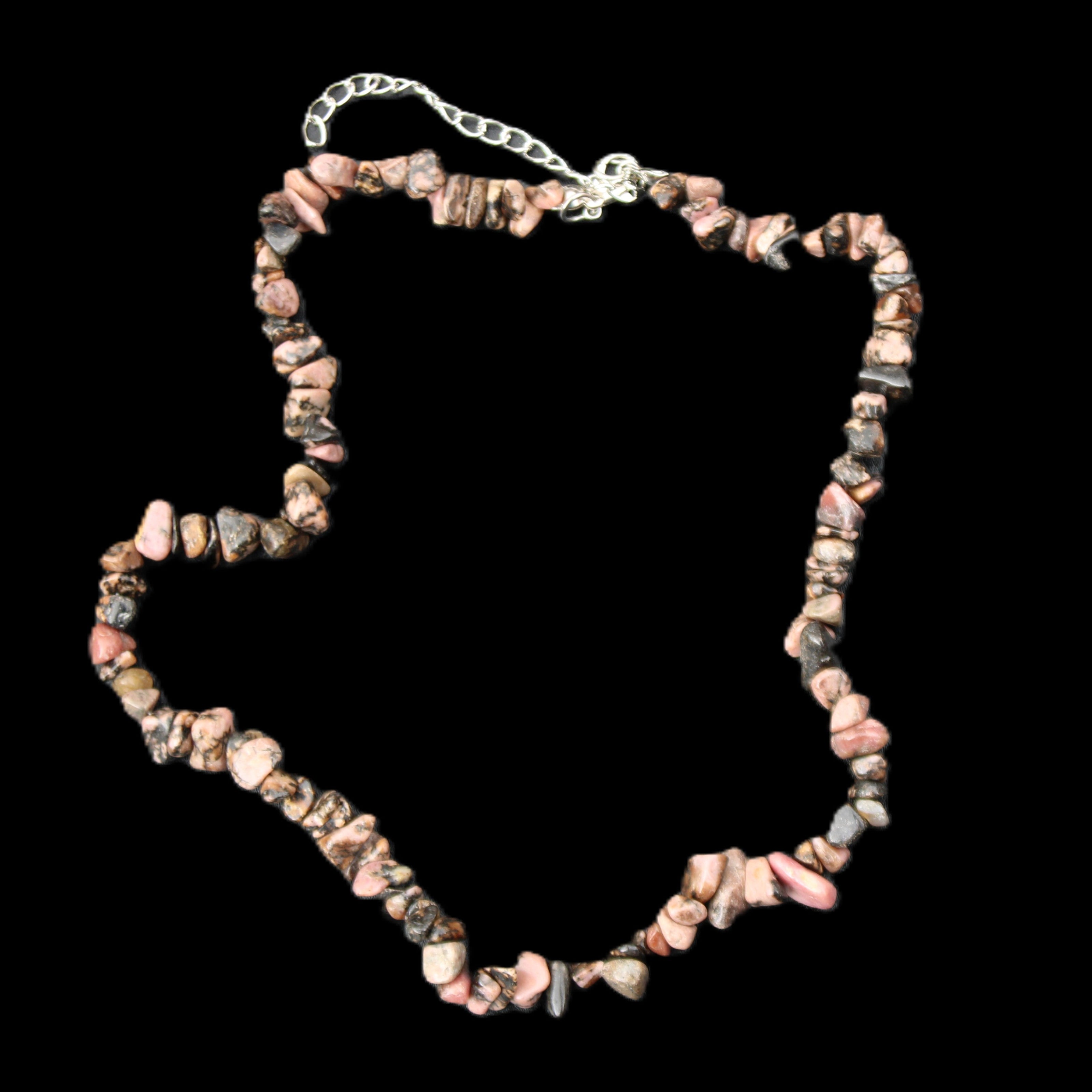 Black Lace Rhodonite adjustable necklace 39g in sunlight - Rocks and Things Store