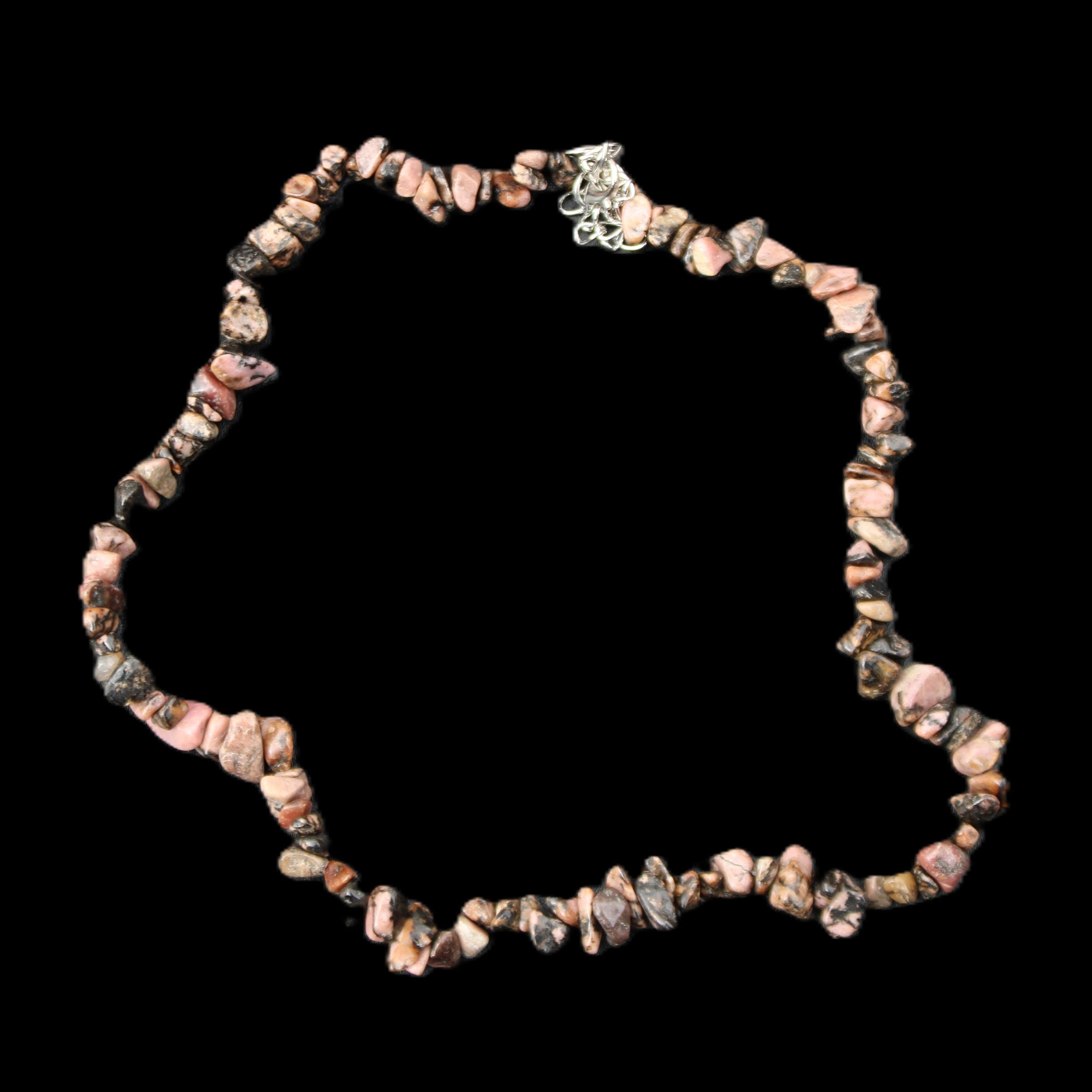 Black Lace Rhodonite adjustable necklace 39g in sunlight - Rocks and Things Store