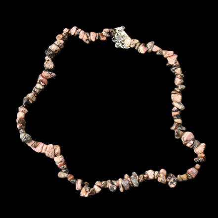 Black Lace Rhodonite adjustable necklace 39g in sunlight - Rocks and Things Store