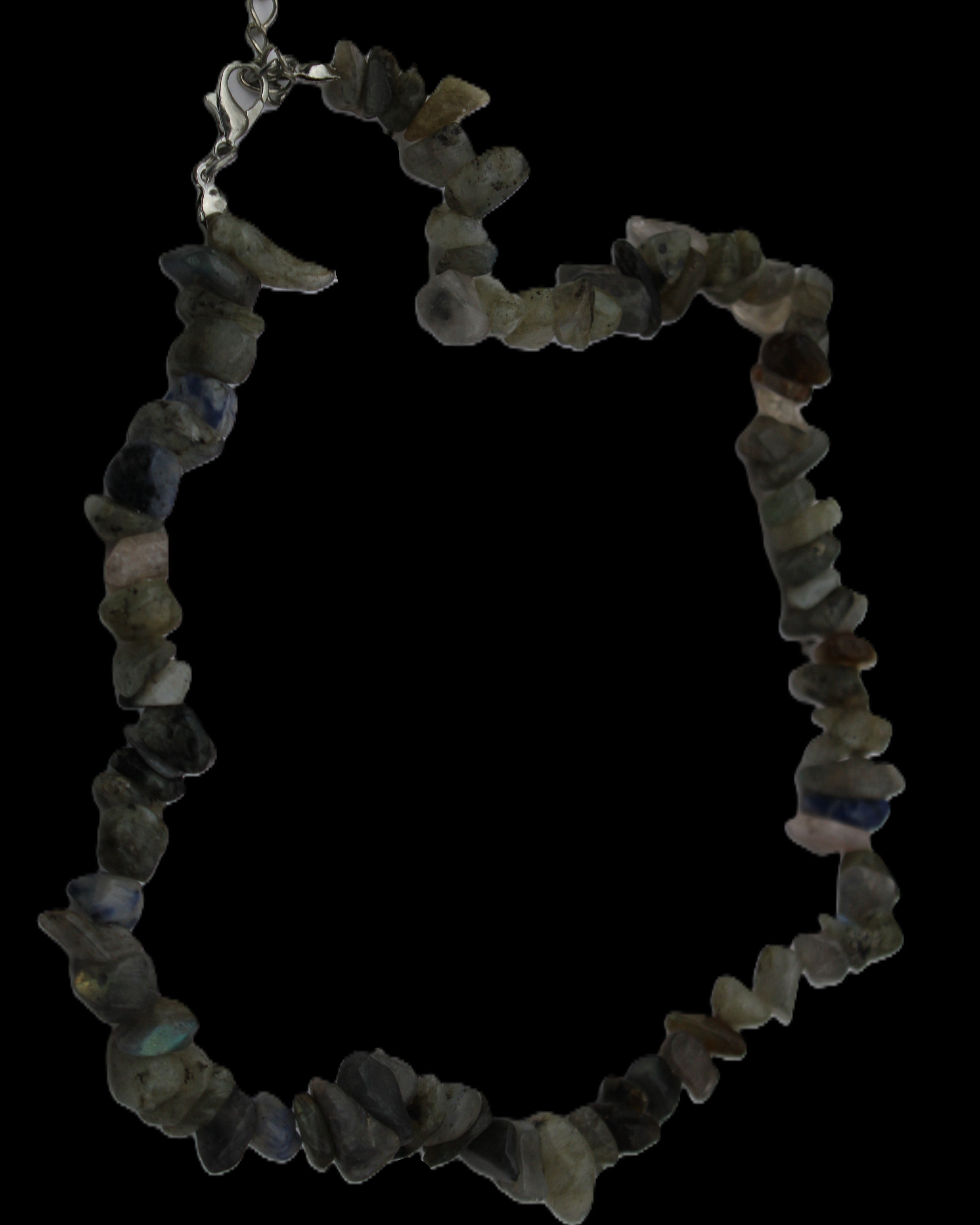 Labradorite chunky chip adjustable necklace 390m 41g in sunlight - Rocks and Things Store