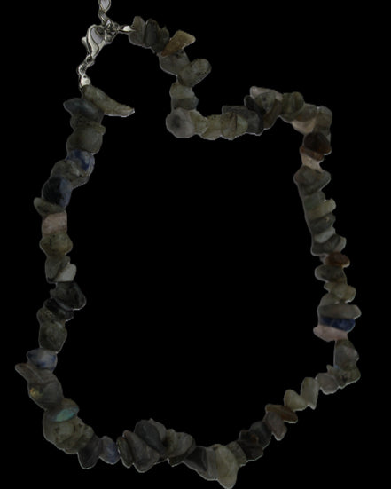 Labradorite chunky chip adjustable necklace 390m 41g in sunlight - Rocks and Things Store