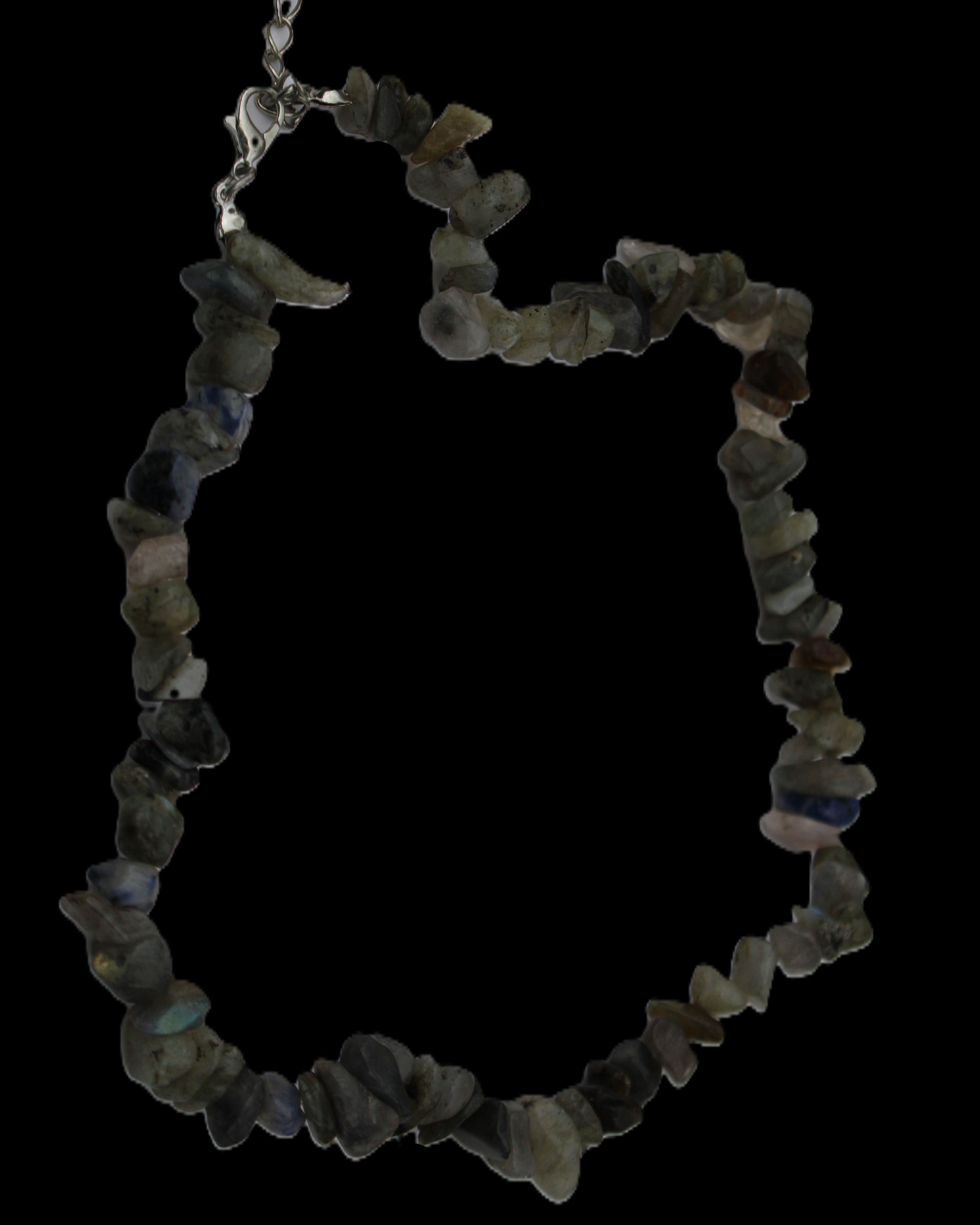 Labradorite chunky chip adjustable necklace 390m 41g in sunlight - Rocks and Things Store
