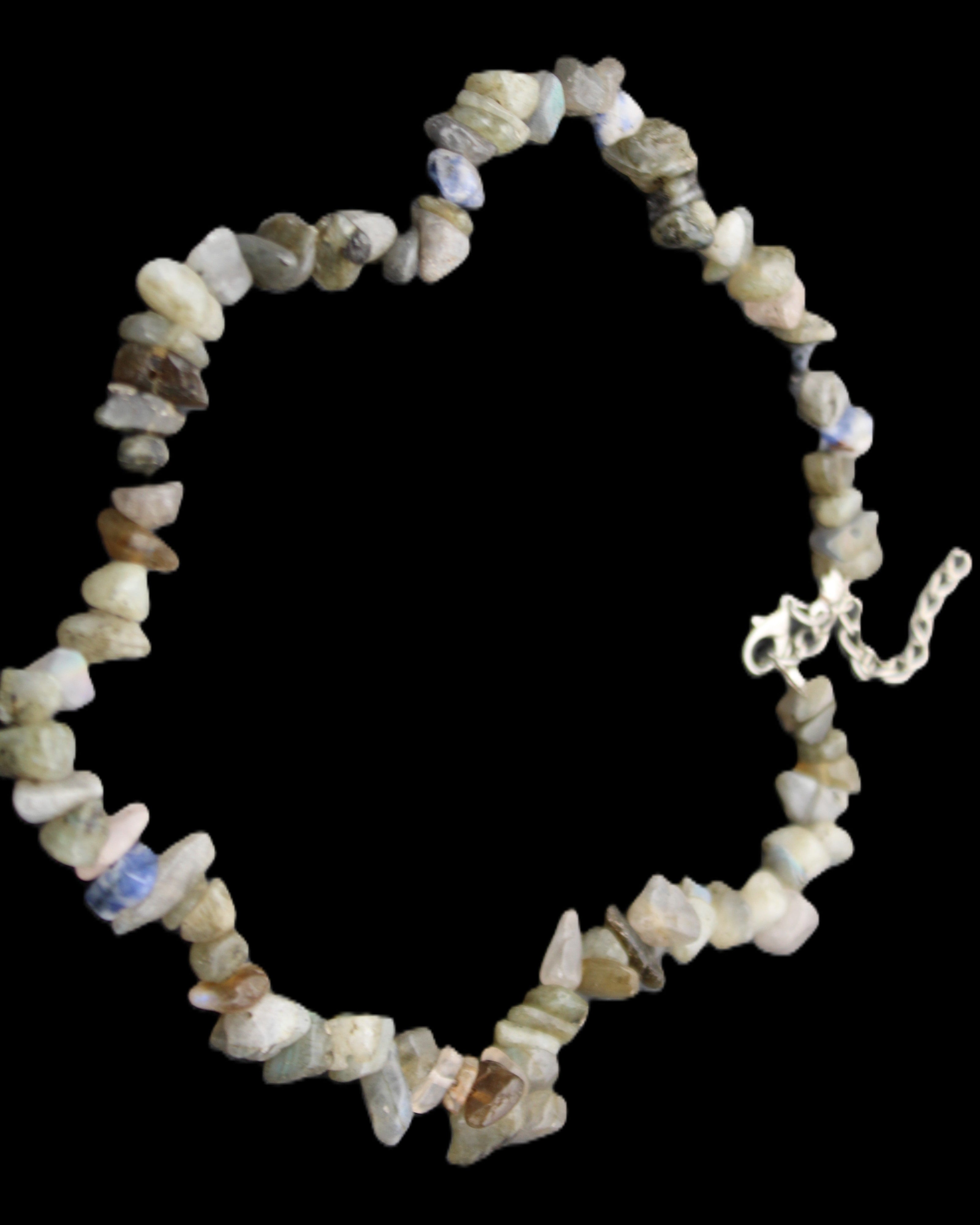 Labradorite chunky chip adjustable necklace 390m 41g in sunlight - Rocks and Things Store