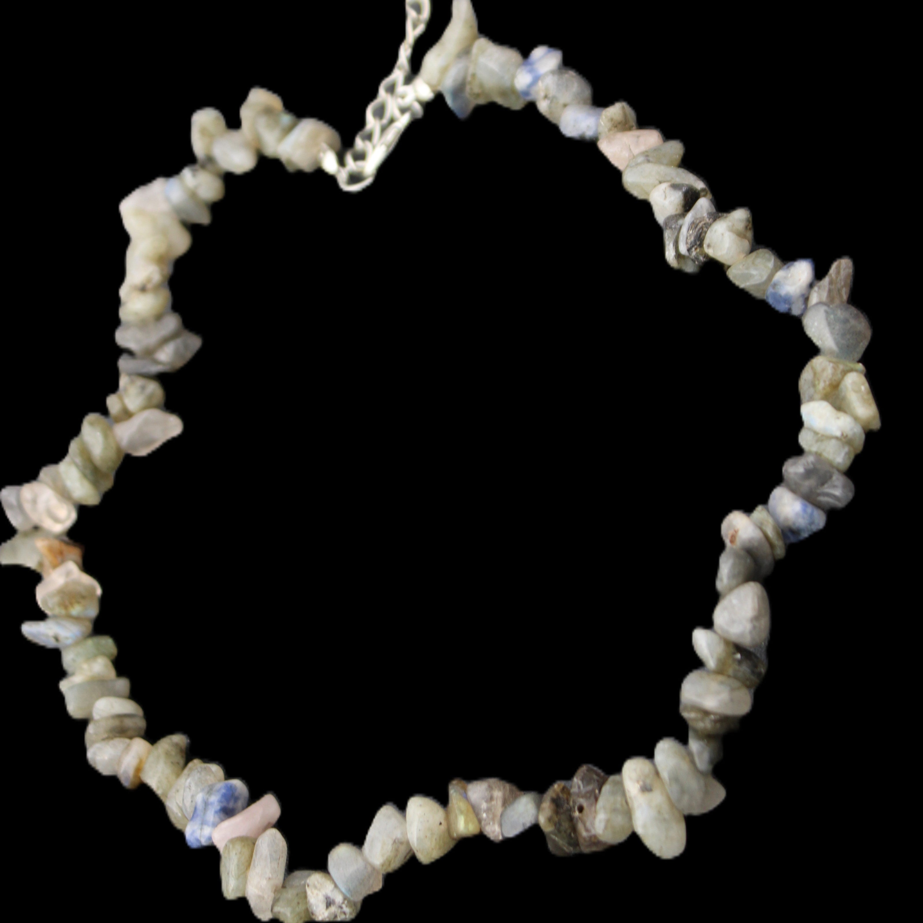 Labradorite chunky chip adjustable necklace 390m 41g in sunlight - Rocks and Things Store