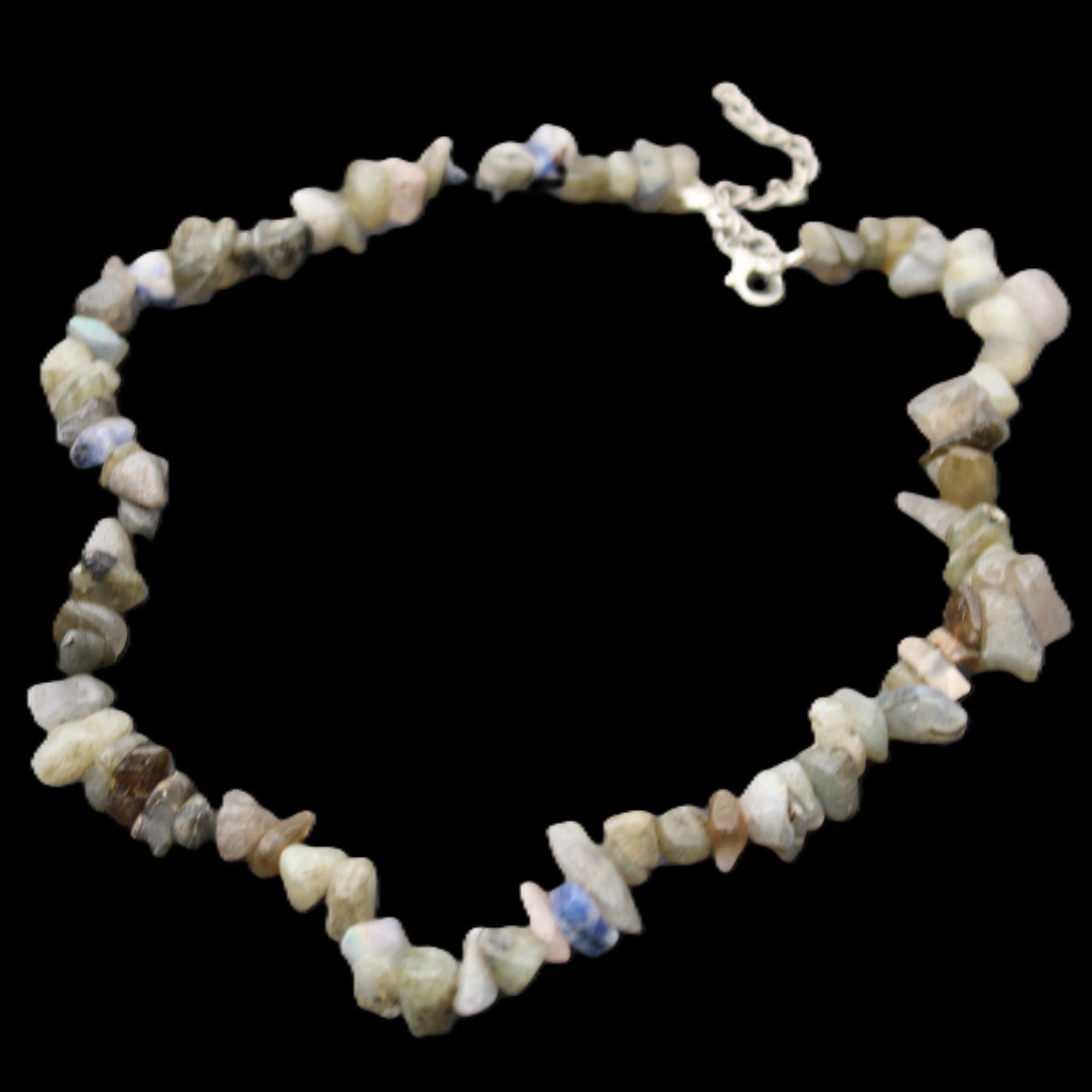 Labradorite chunky chip adjustable necklace 390m 41g in sunlight - Rocks and Things Store