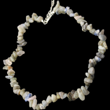 Labradorite chunky chip adjustable necklace 390m 41g in sunlight - Rocks and Things Store