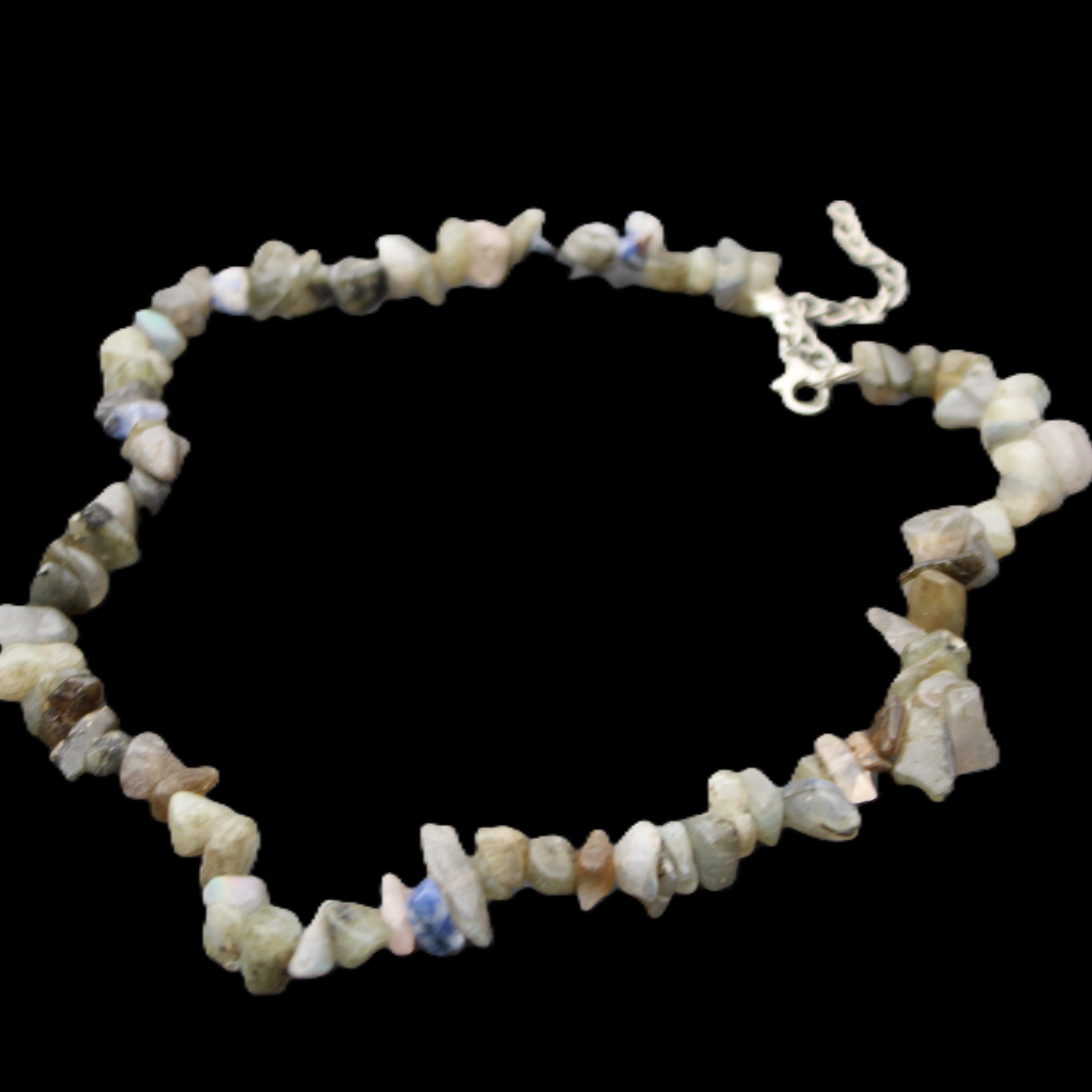 Labradorite chunky chip adjustable necklace 390m 41g in sunlight - Rocks and Things Store