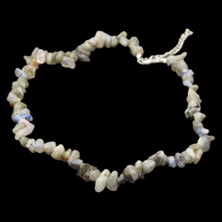 Labradorite chunky chip adjustable necklace 390m 41g in sunlight - Rocks and Things Store