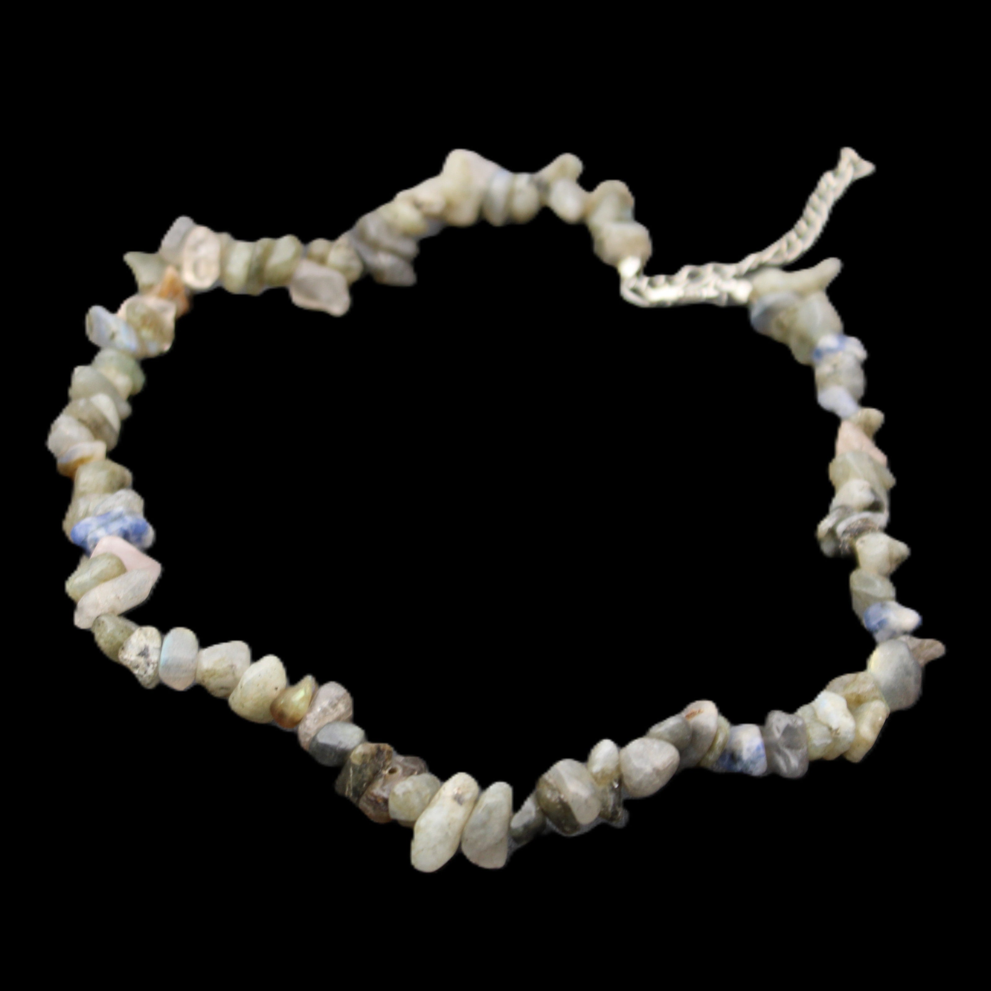 Labradorite chunky chip adjustable necklace 390m 41g in sunlight - Rocks and Things Store
