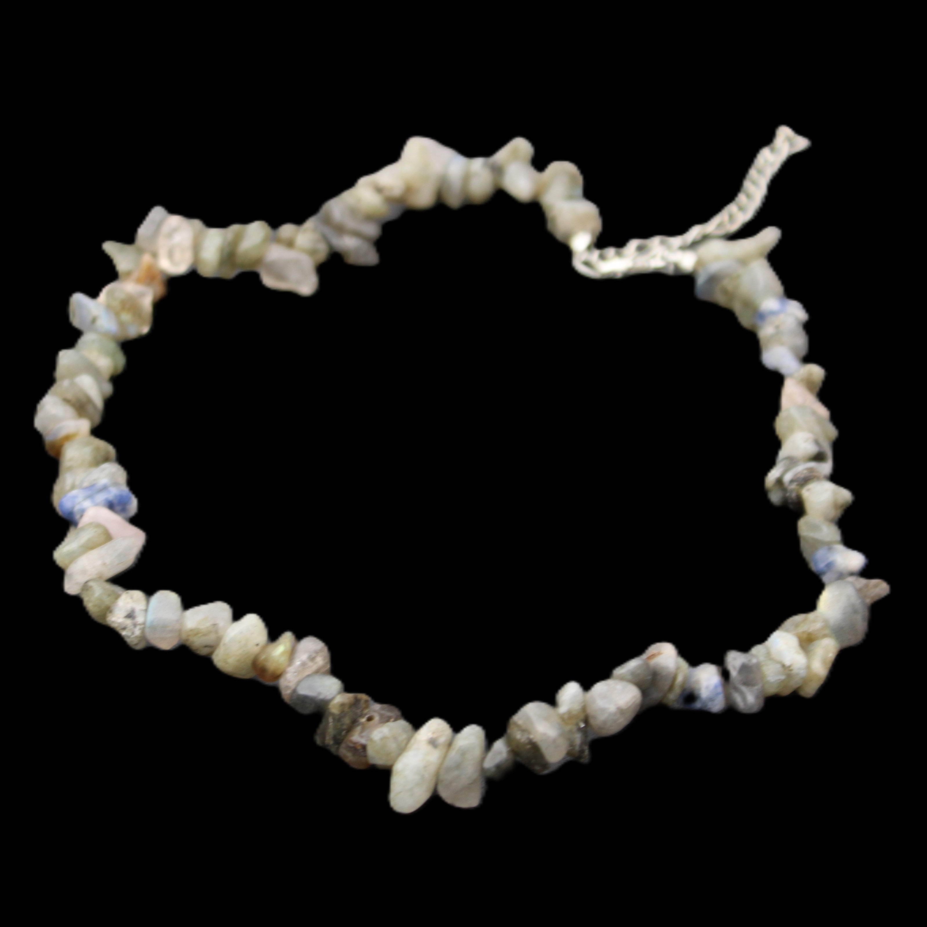 Labradorite chunky chip adjustable necklace 390m 41g in sunlight - Rocks and Things Store