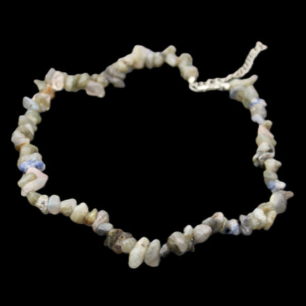 Labradorite chunky chip adjustable necklace 390m 41g in sunlight - Rocks and Things Store