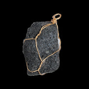 Vesicular Basalt wire-wrapped 28*27*33mm pendant 10.5g in sunlight - Rocks and Things Store