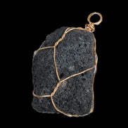 Vesicular Basalt wire-wrapped 28*27*33mm pendant 10.5g in sunlight - Rocks and Things Store