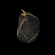 Vesicular Basalt wire-wrapped 28*27*33mm pendant 10.5g in sunlight - Rocks and Things Store