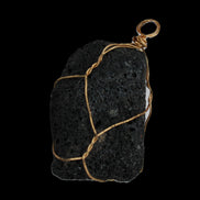 Vesicular Basalt wire-wrapped 28*27*33mm pendant 10.5g in sunlight - Rocks and Things Store
