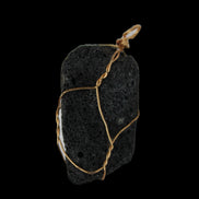 Vesicular Basalt wire-wrapped 28*27*33mm pendant 10.5g in sunlight - Rocks and Things Store