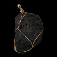 Vesicular Basalt wire-wrapped 28*27*33mm pendant 10.5g in sunlight - Rocks and Things Store