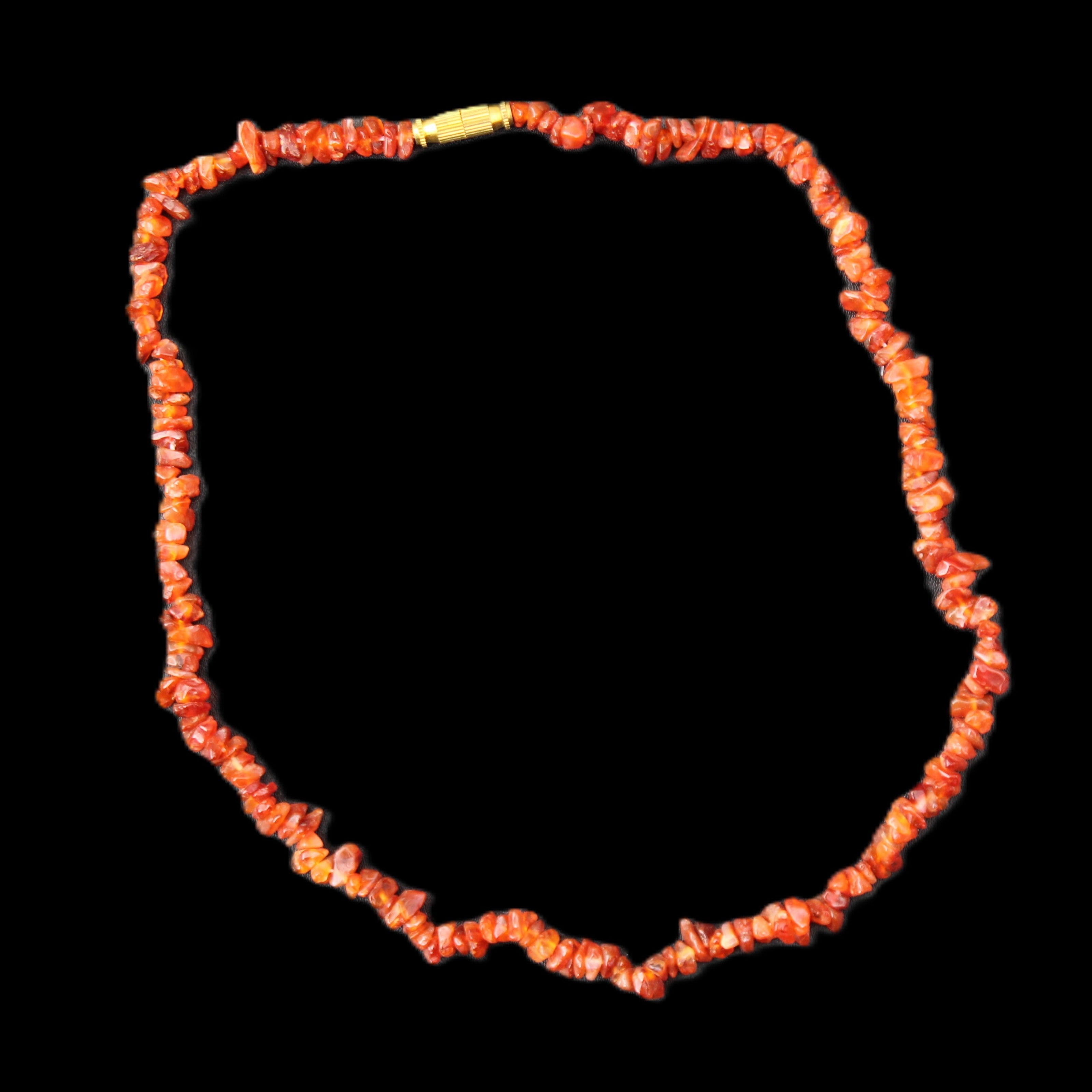 Carnelian Agate crystal chip necklace 420mm 15g in sunlight - Rocks and Things Store
