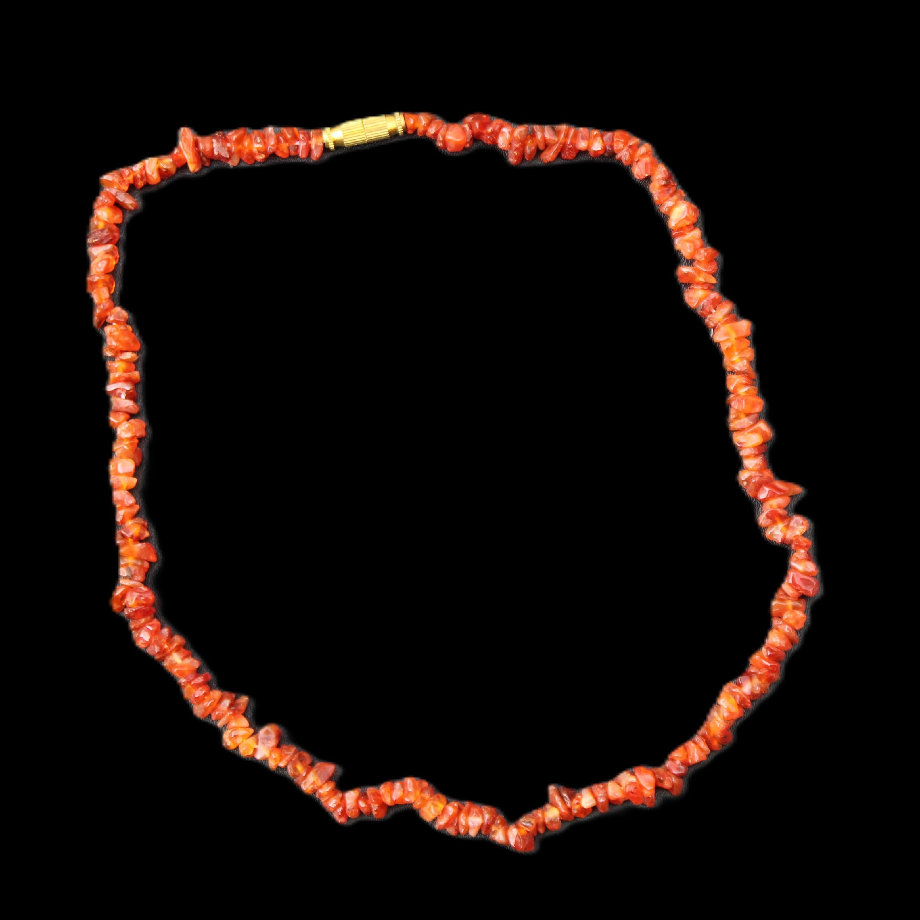 Carnelian Agate crystal chip necklace 420mm 15g in sunlight - Rocks and Things Store