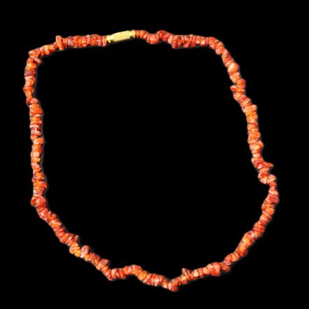 Carnelian Agate crystal chip necklace 420mm 15g in sunlight - Rocks and Things Store