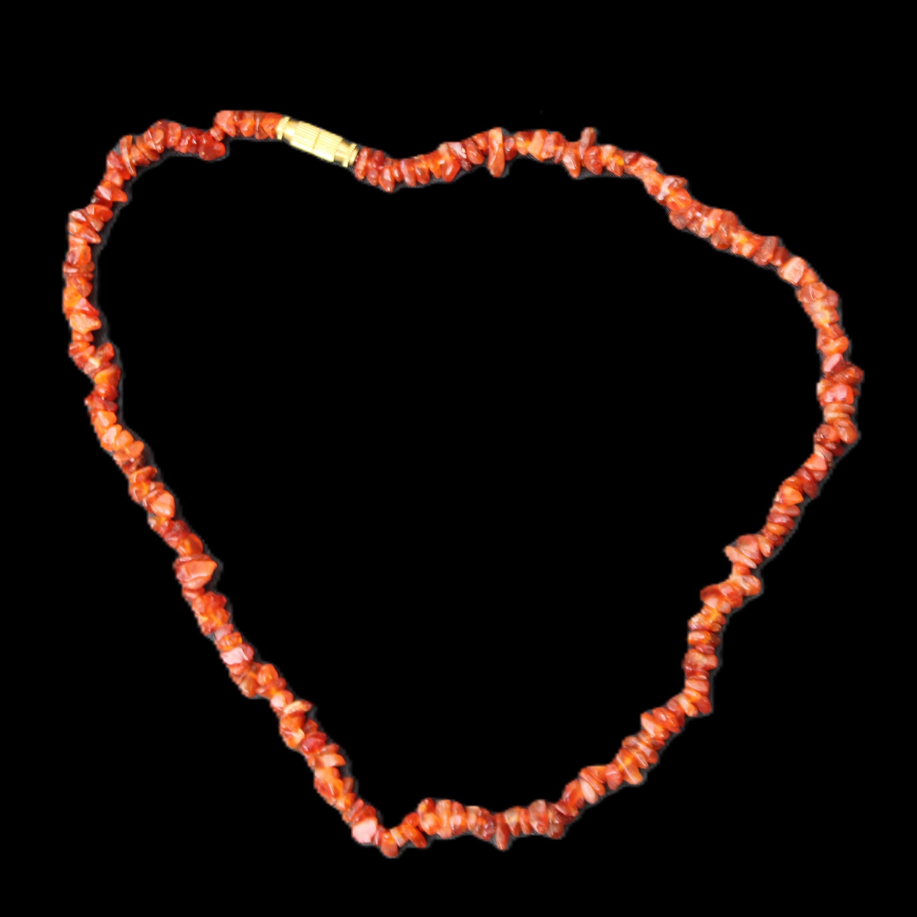Carnelian Agate crystal chip necklace 420mm 15g in sunlight - Rocks and Things Store