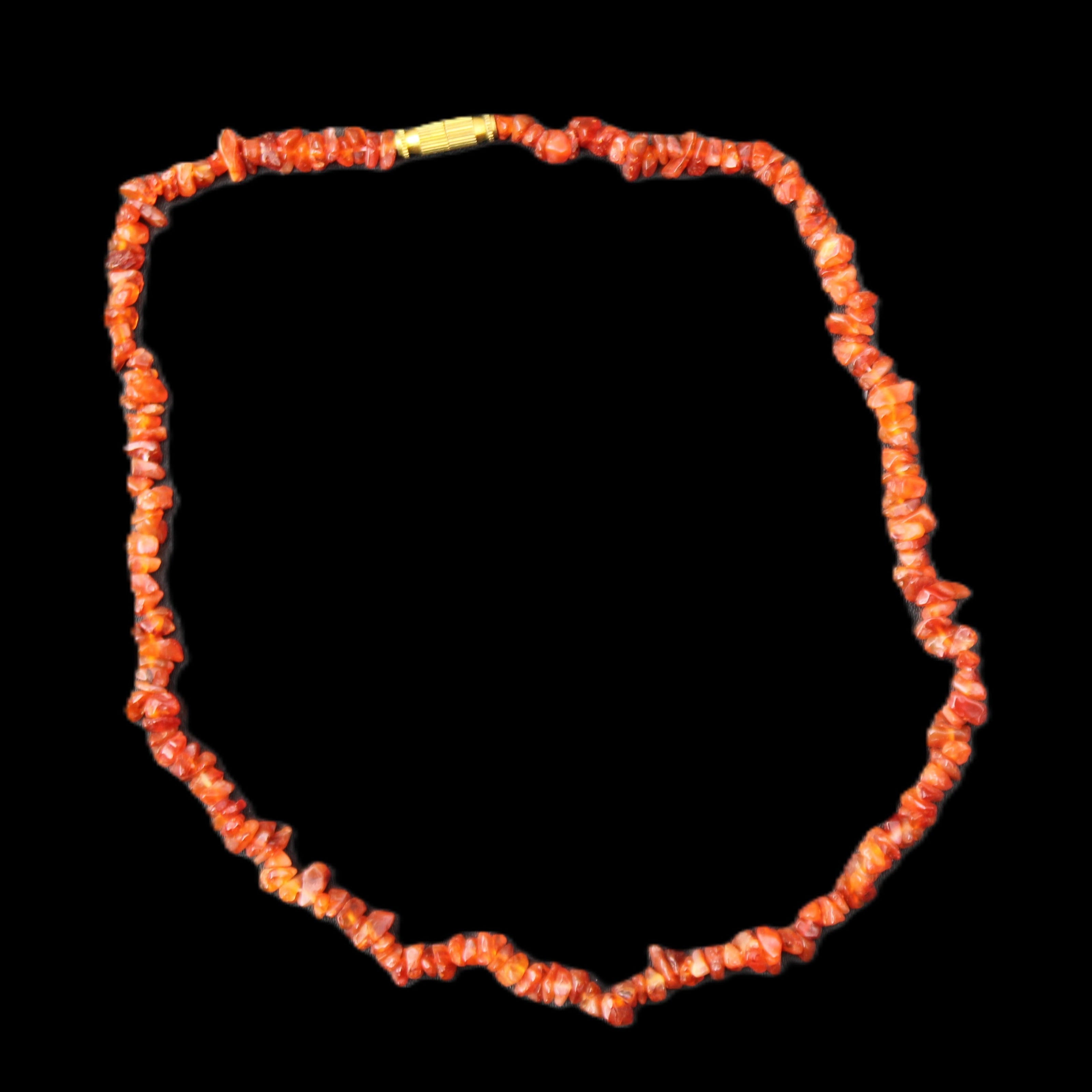 Carnelian Agate crystal chip necklace 420mm 15g in sunlight - Rocks and Things Store