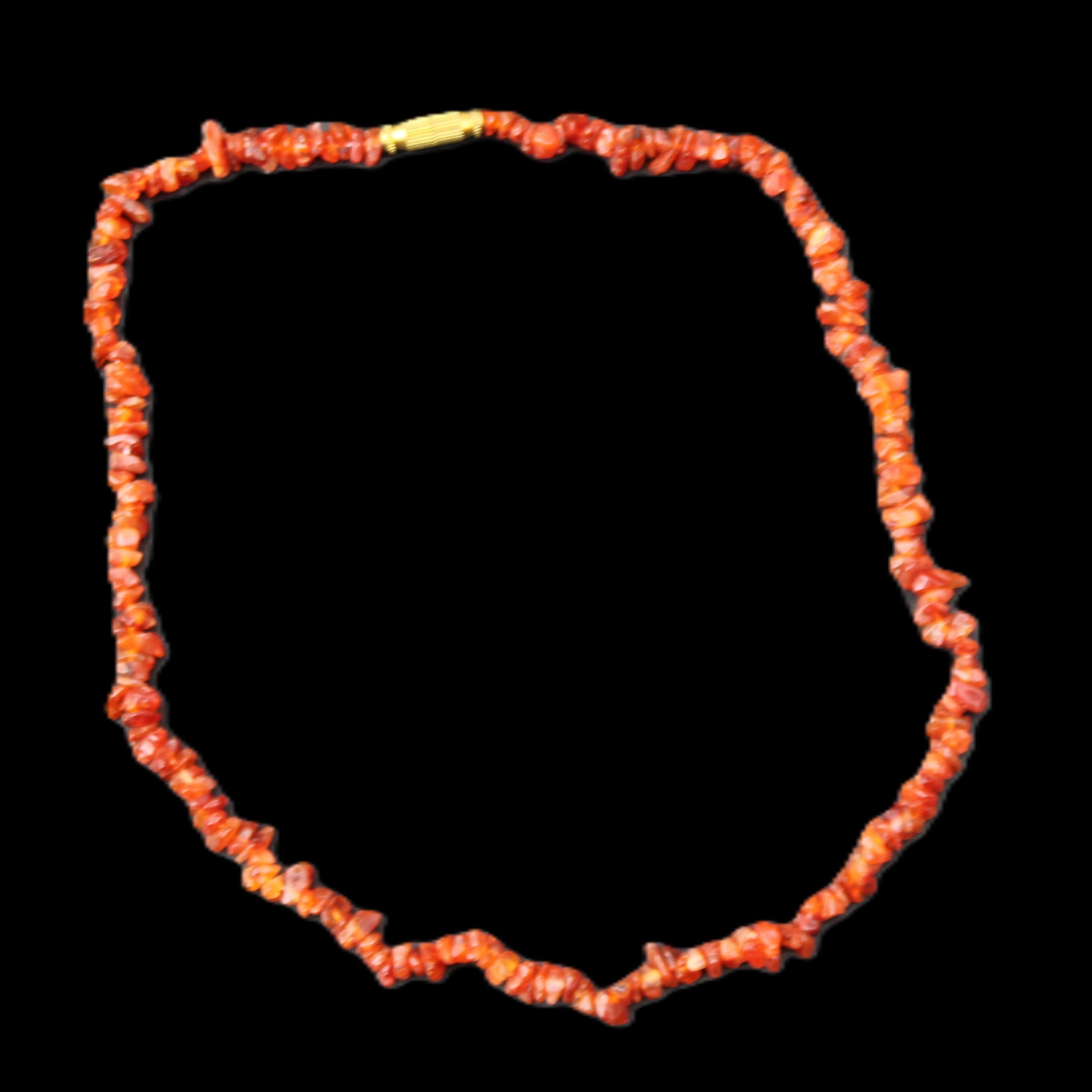 Carnelian Agate crystal chip necklace 420mm 15g in sunlight - Rocks and Things Store