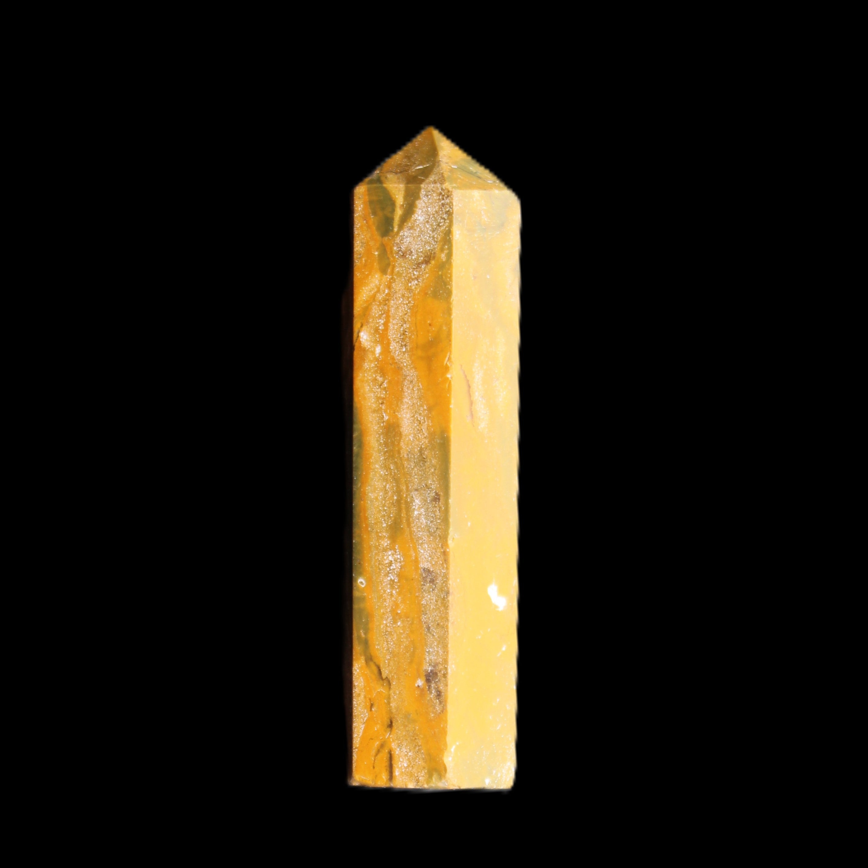 Yellow Jasper small wand 38mm 7.6g in sunlight - Rocks and Things Store