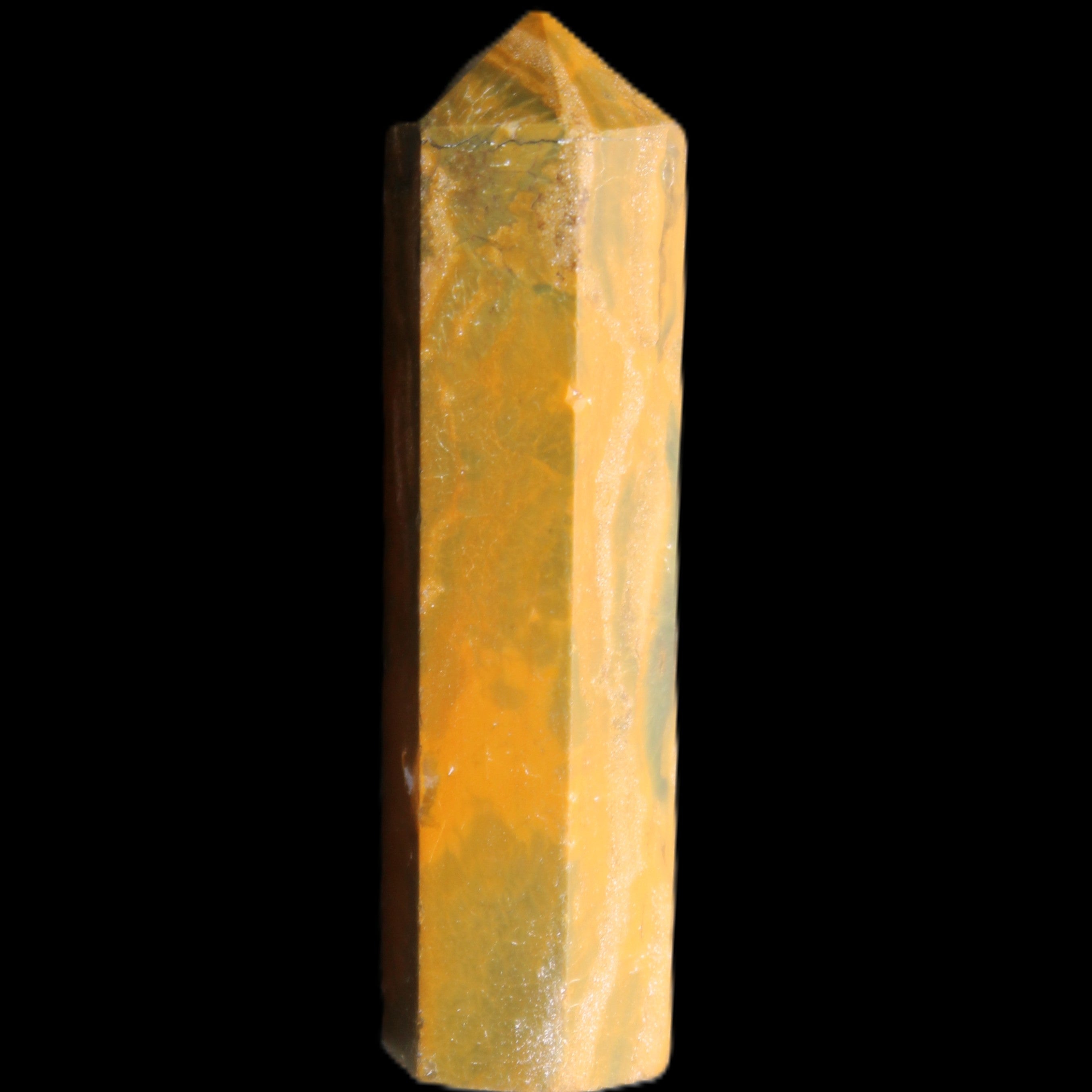 Yellow Jasper small wand 38mm 7.6g in sunlight - Rocks and Things Store