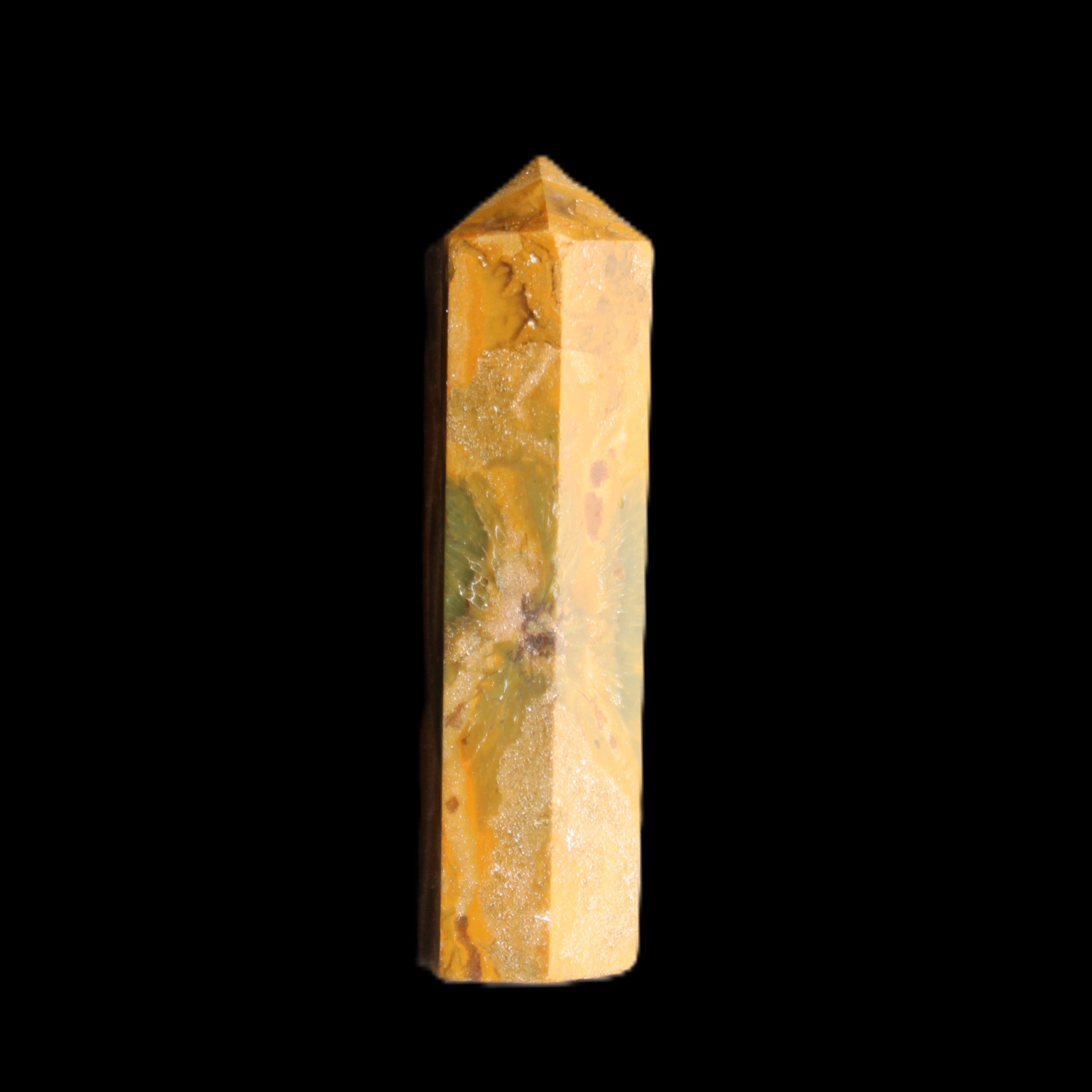 Yellow Jasper small wand 38mm 7.6g in sunlight - Rocks and Things Store