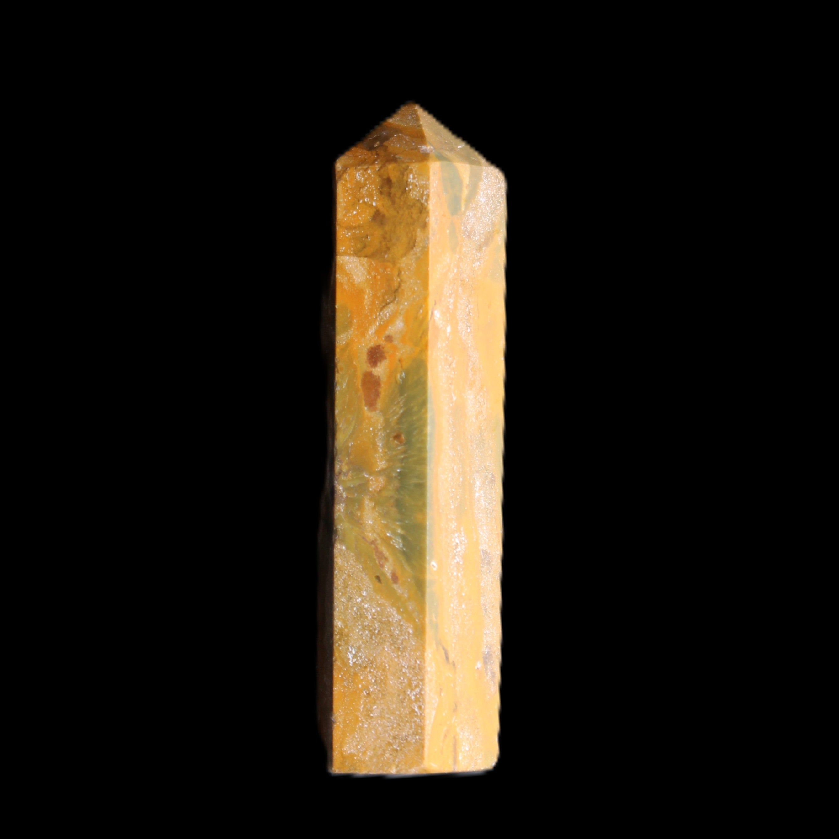 Yellow Jasper small wand 38mm 7.6g in sunlight - Rocks and Things Store