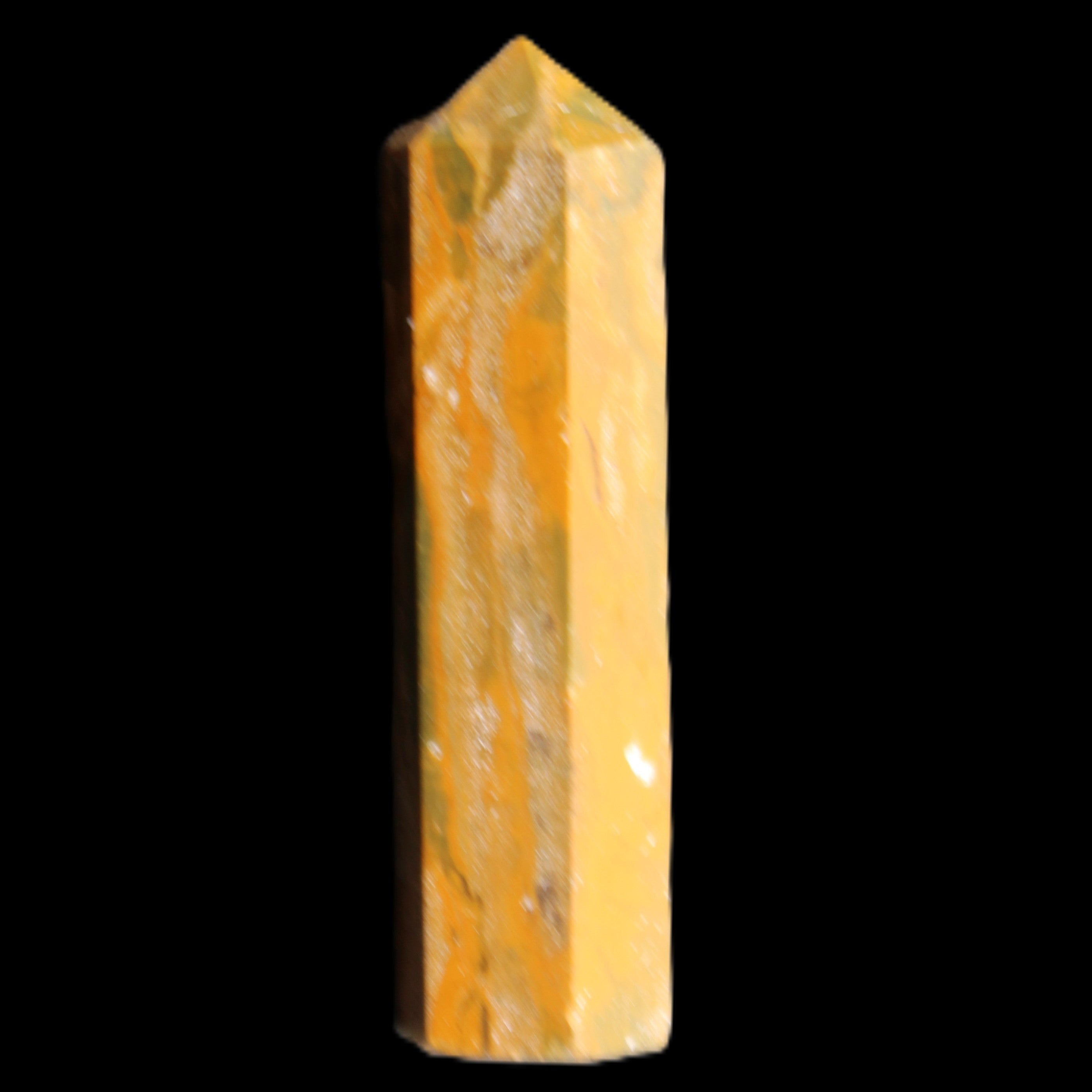 Yellow Jasper small wand 38mm 7.6g in sunlight - Rocks and Things Store