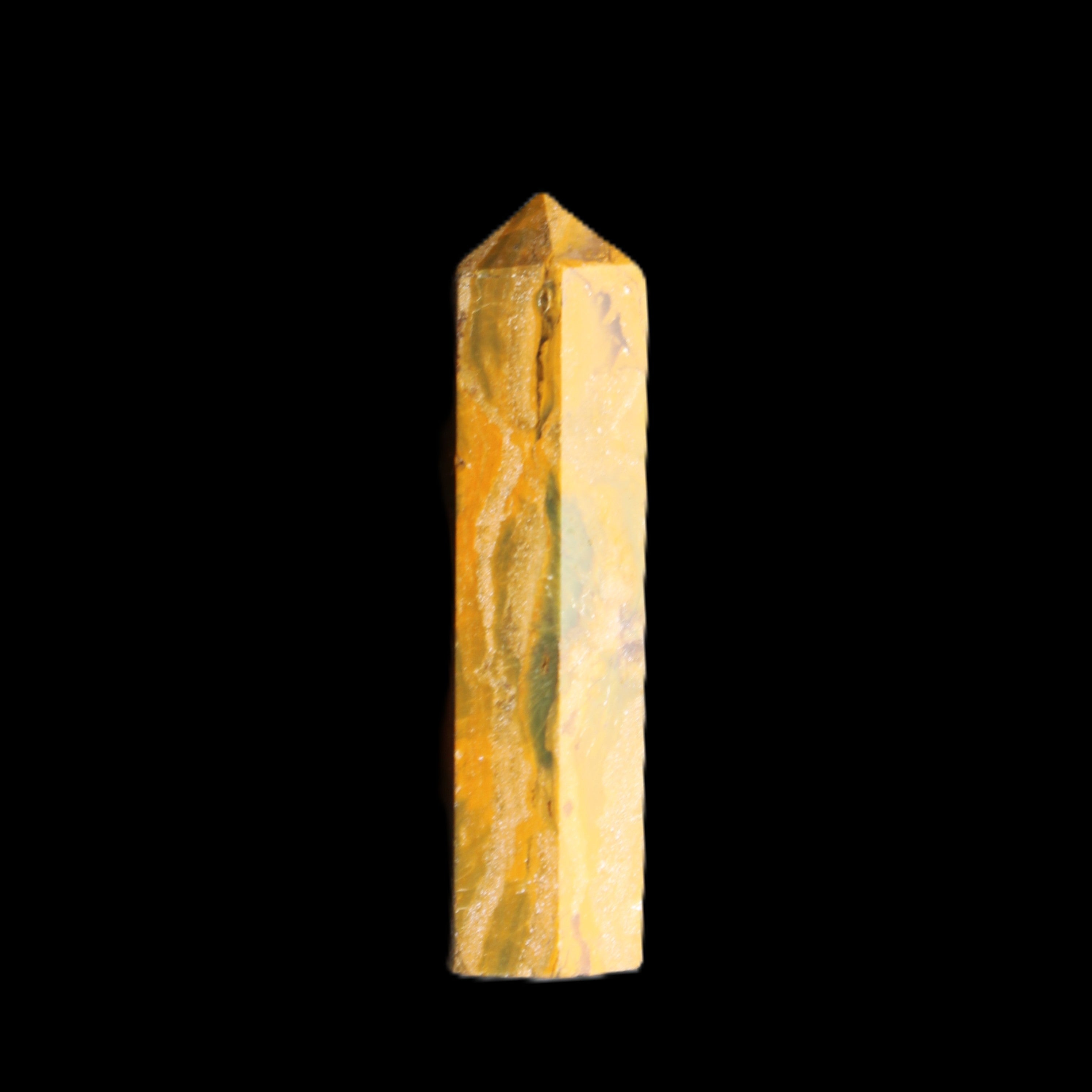 Yellow Jasper small wand 38mm 7.6g in sunlight - Rocks and Things Store