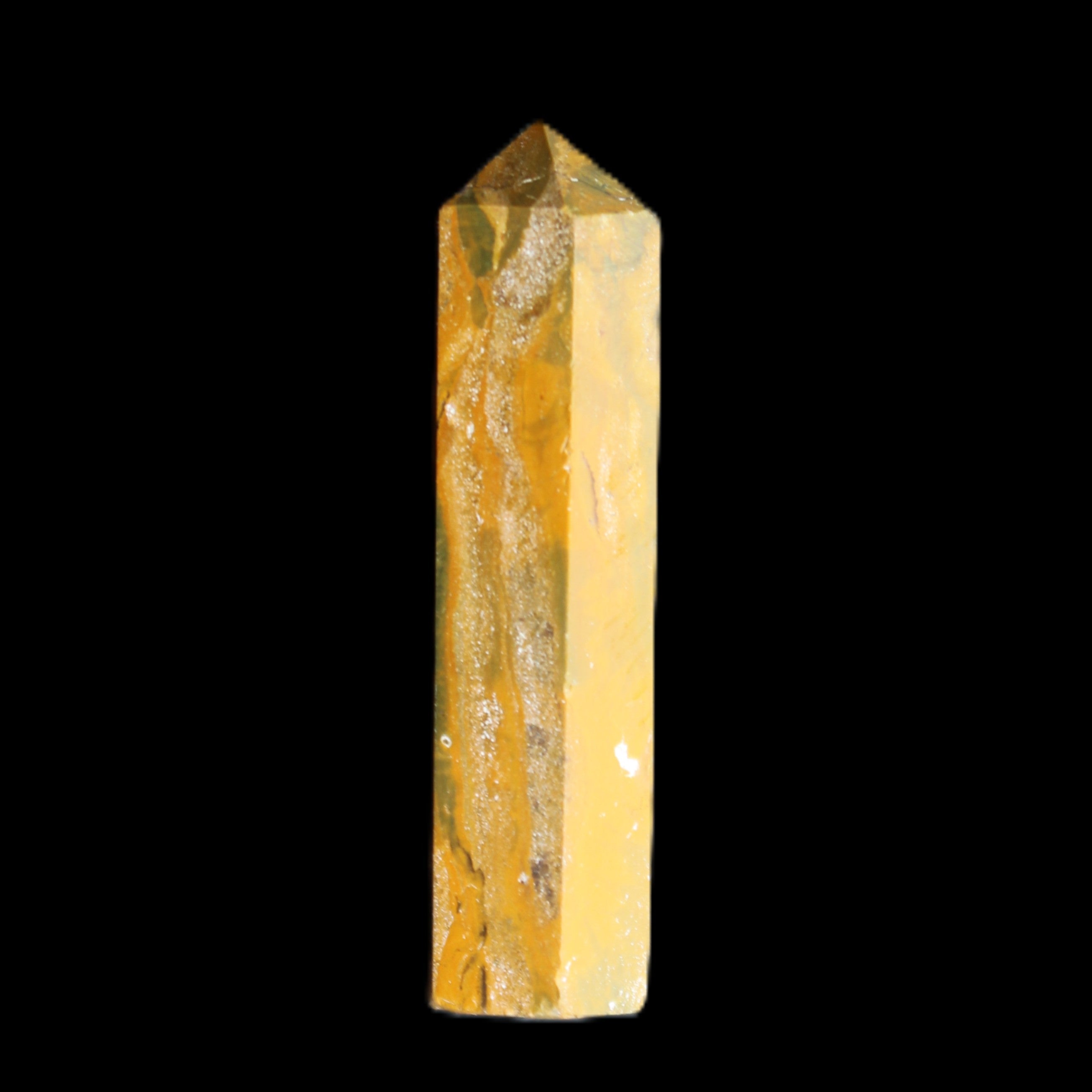 Yellow Jasper small wand 38mm 7.6g in sunlight - Rocks and Things Store