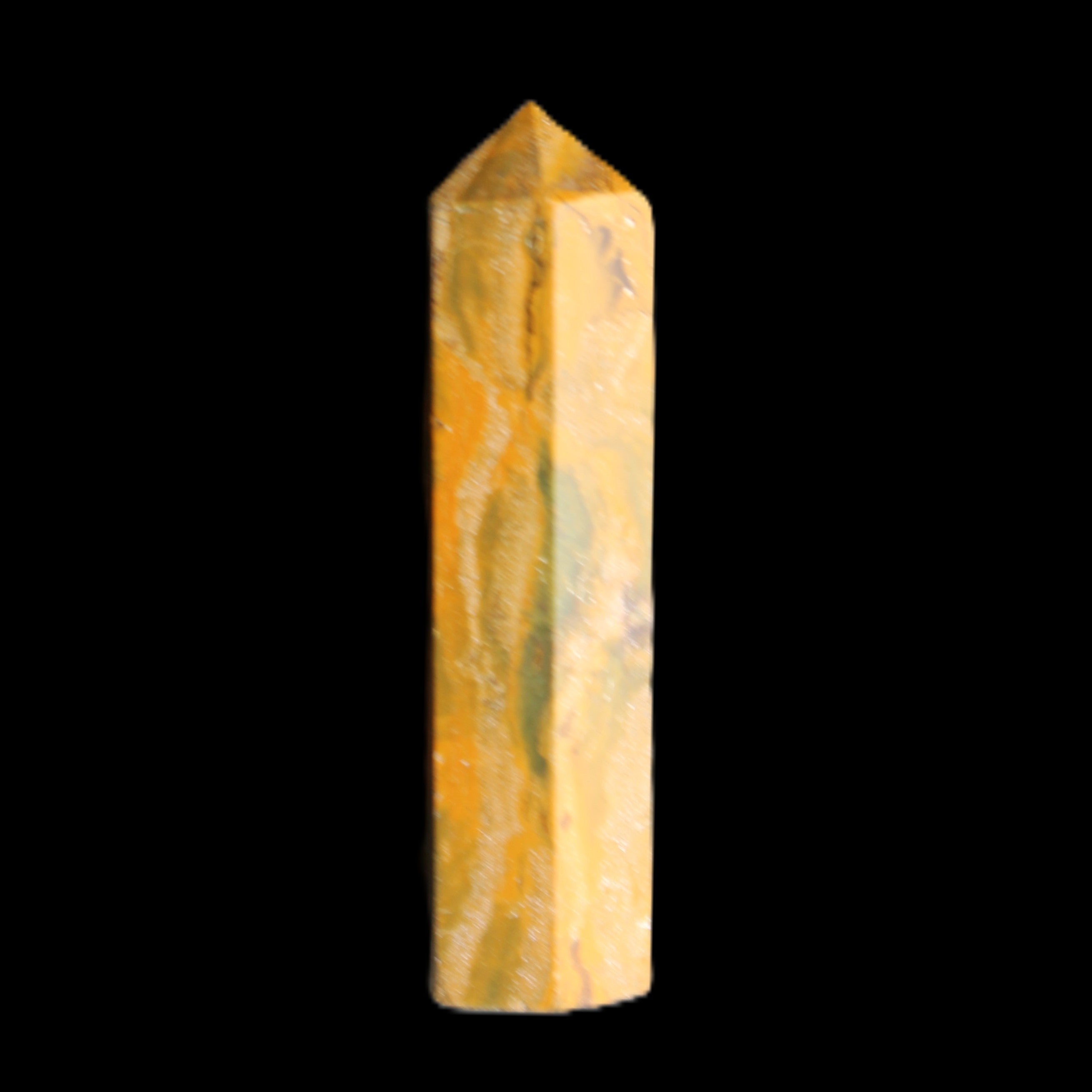 Yellow Jasper small wand 38mm 7.6g in sunlight - Rocks and Things Store