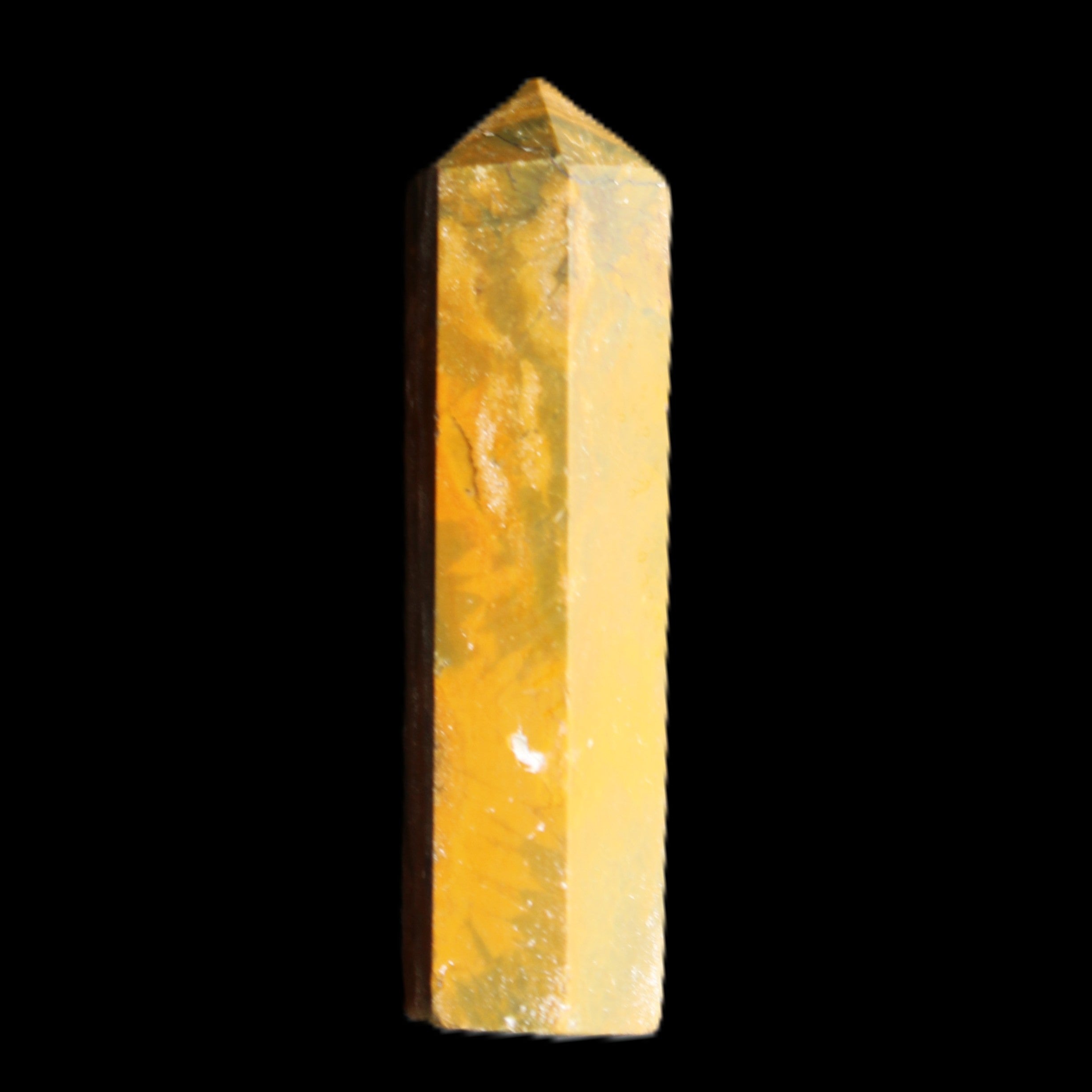 Yellow Jasper small wand 38mm 7.6g in sunlight - Rocks and Things Store
