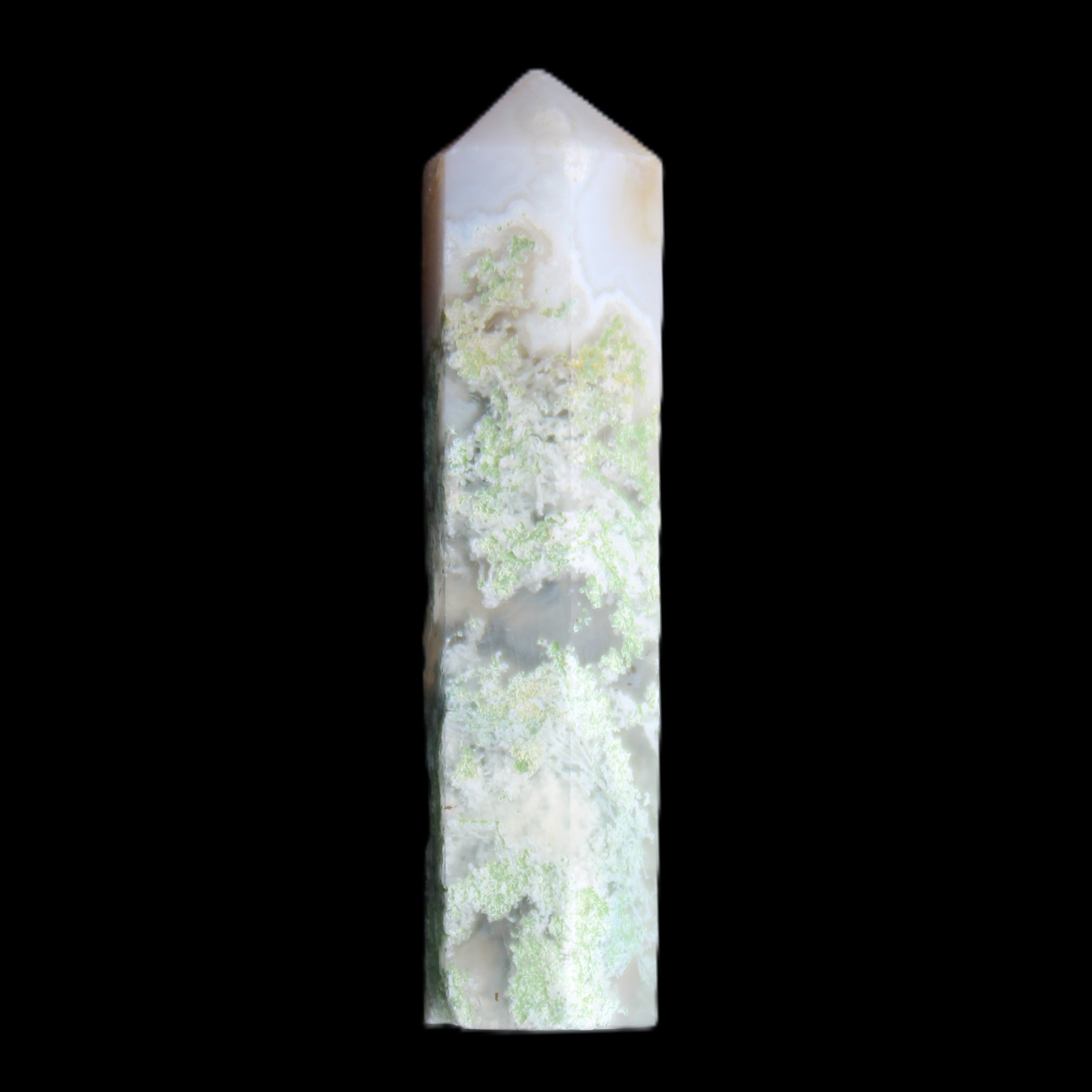 Ocean Moss Agate small wand 38mm 5g in sunlight - Rocks and Things Store