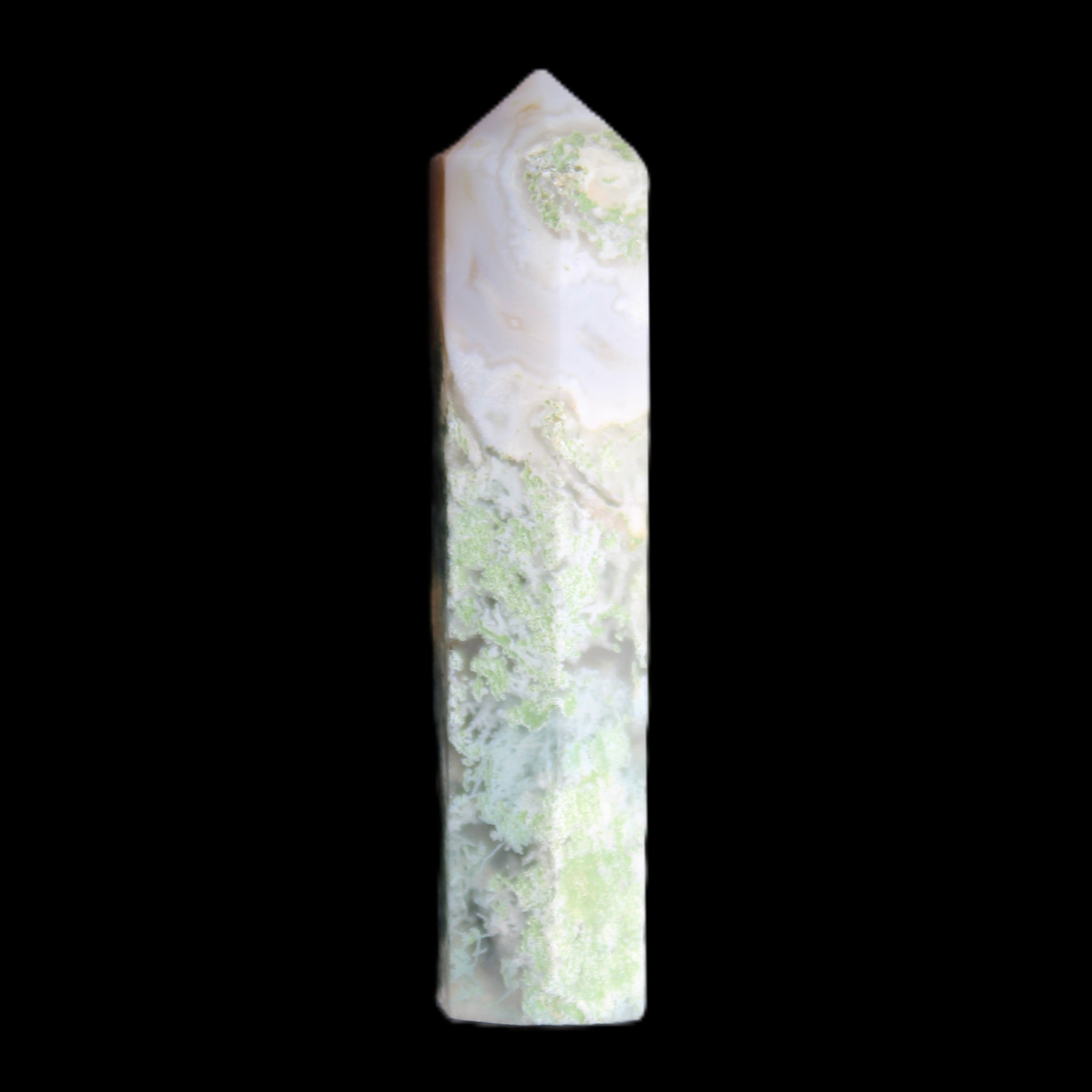 Ocean Moss Agate small wand 38mm 5g in sunlight - Rocks and Things Store