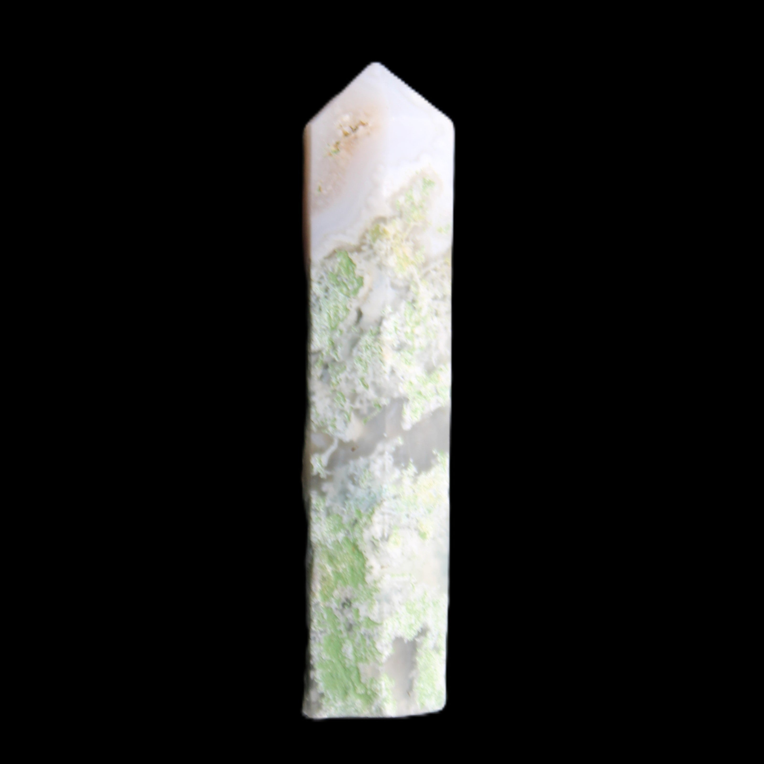 Ocean Moss Agate small wand 38mm 5g in sunlight - Rocks and Things Store