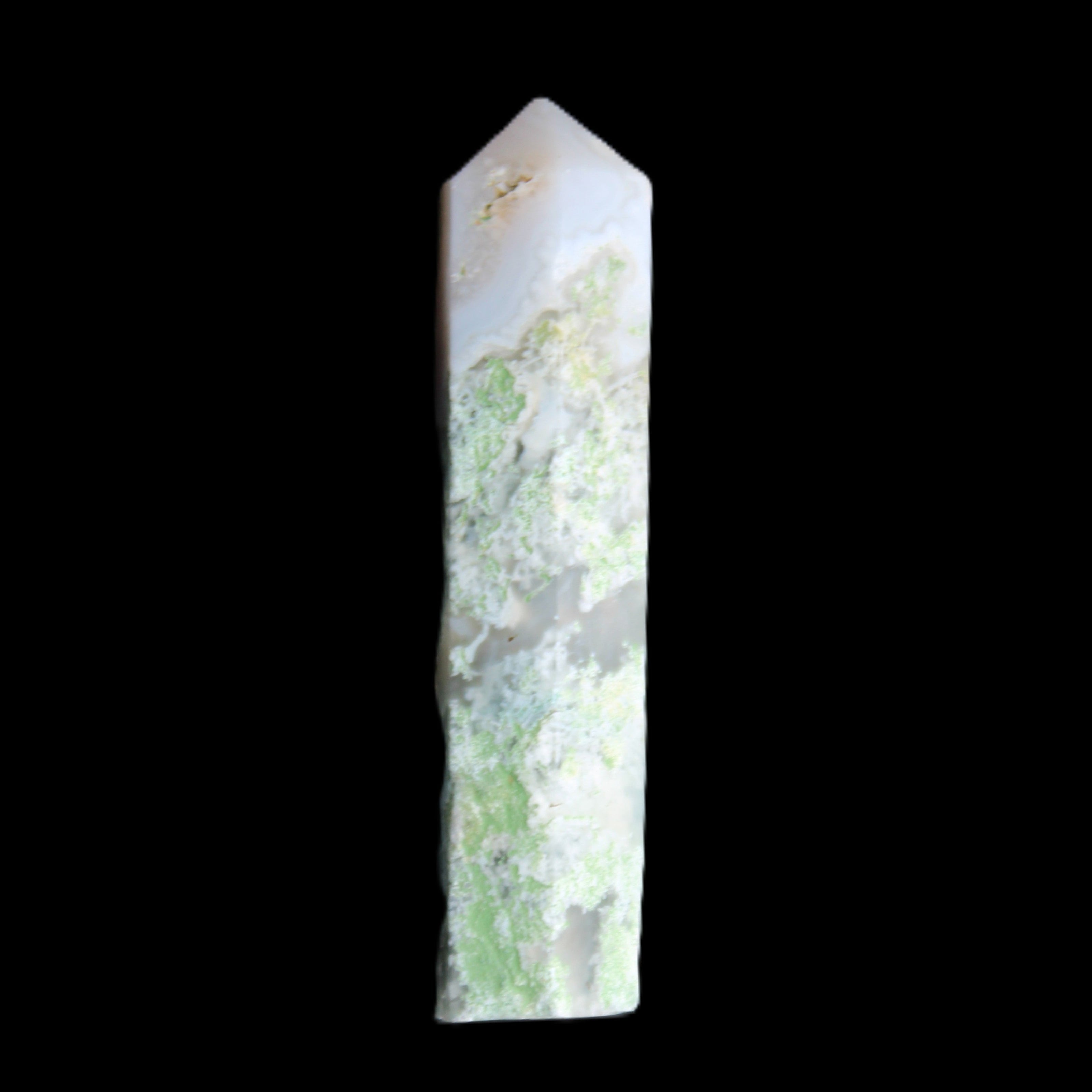 Ocean Moss Agate small wand 38mm 5g in sunlight - Rocks and Things Store