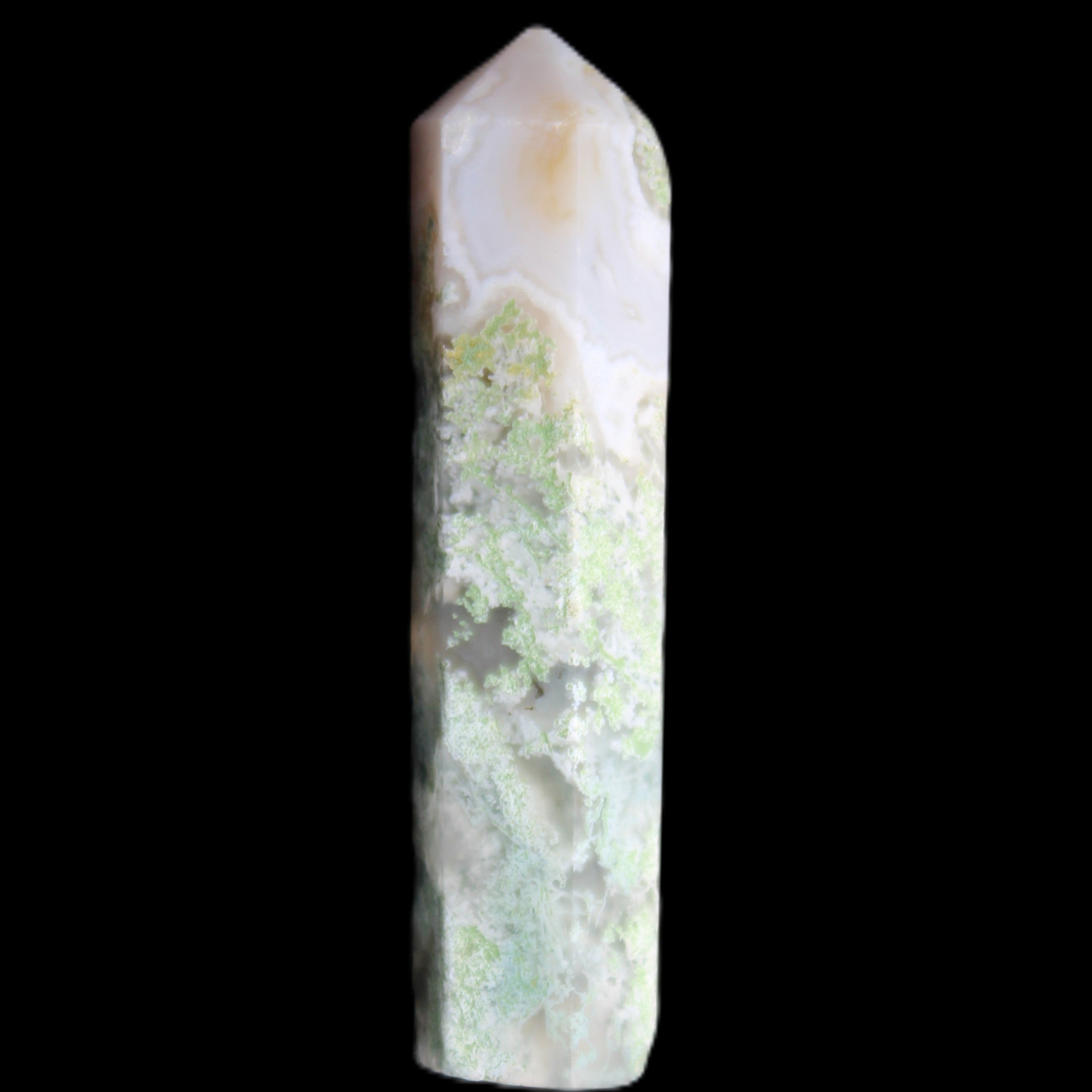 Ocean Moss Agate small wand 38mm 5g in sunlight - Rocks and Things Store