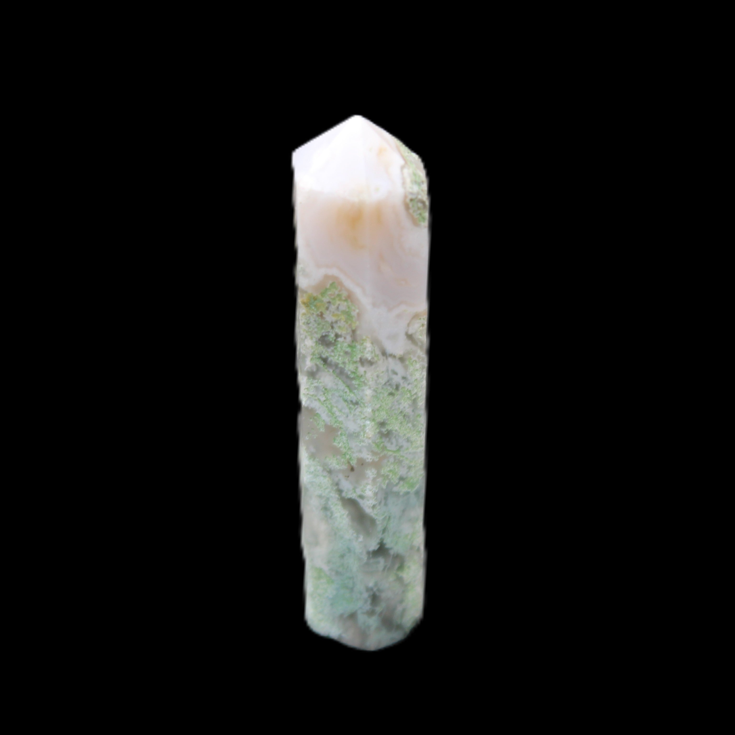 Ocean Moss Agate small wand 38mm 5g in sunlight - Rocks and Things Store