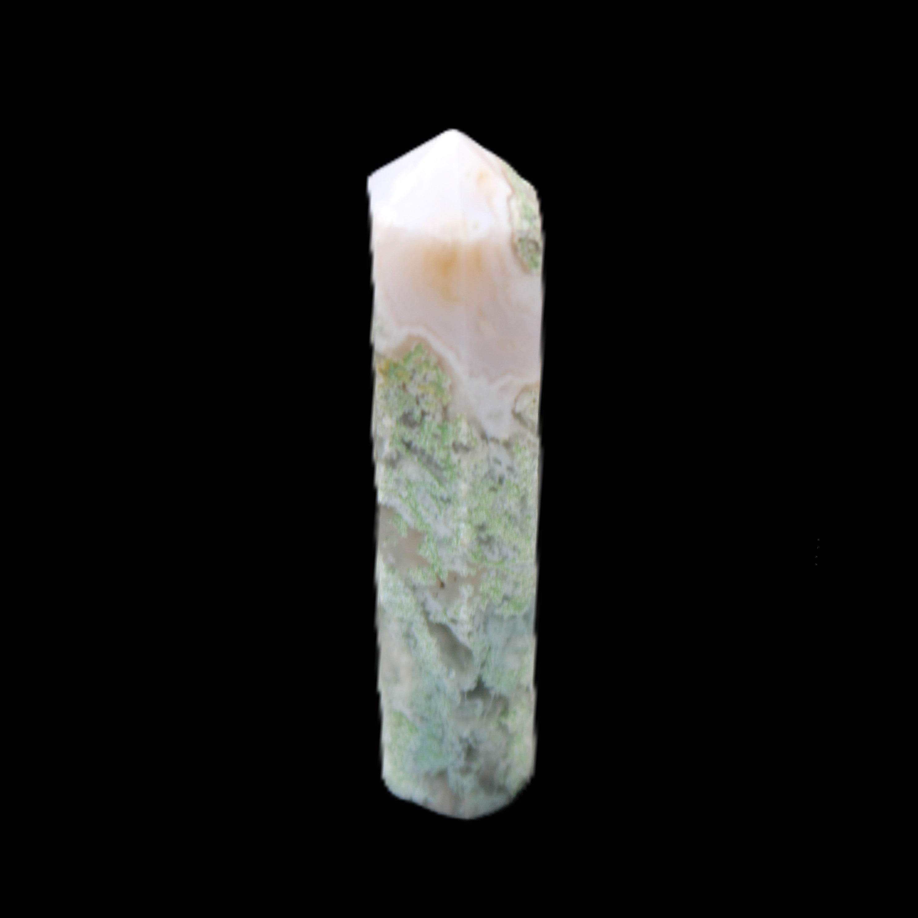 Ocean Moss Agate small wand 38mm 5g in sunlight - Rocks and Things Store