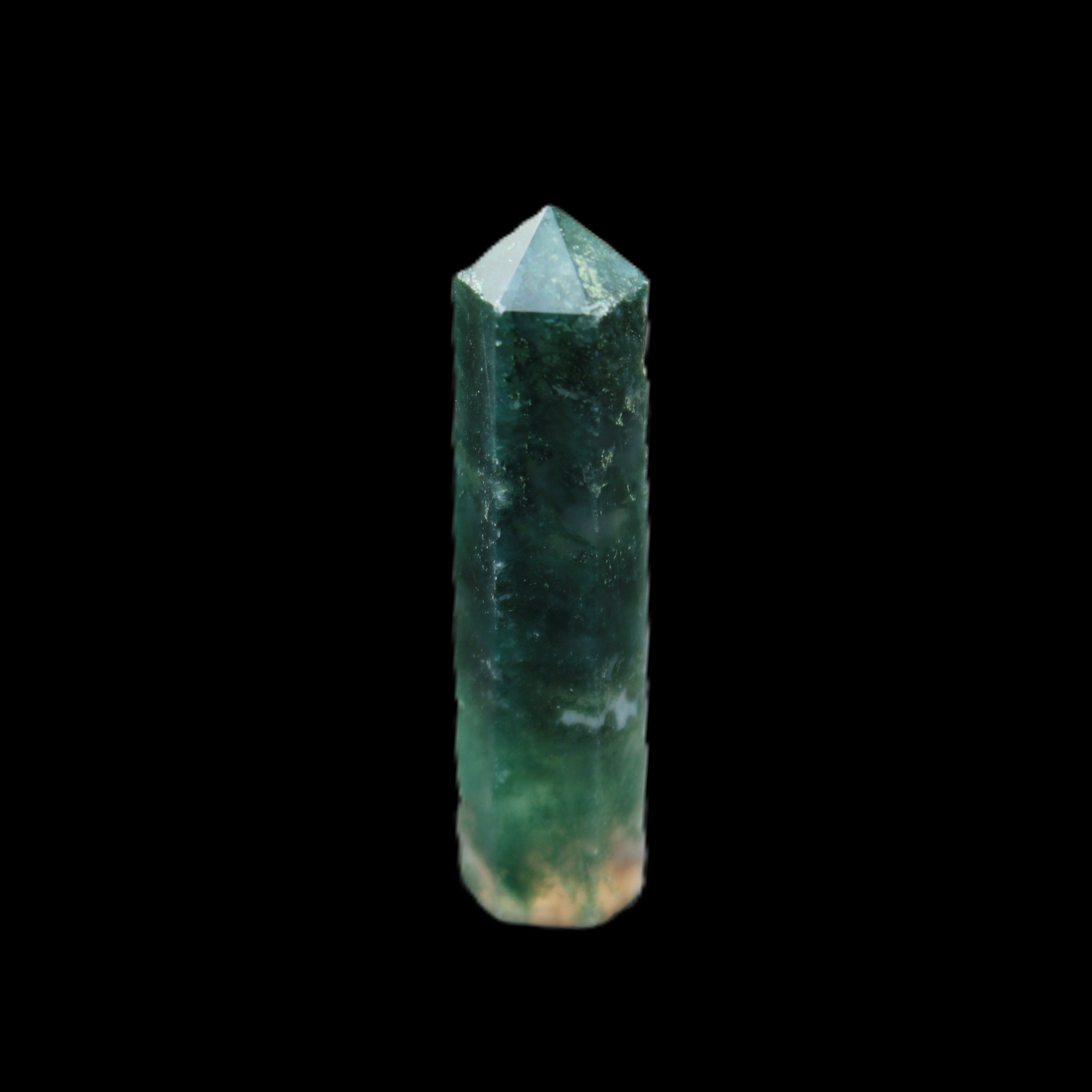 Moss Agate small wand 39mm 6g in sunlight - Rocks and Things Store