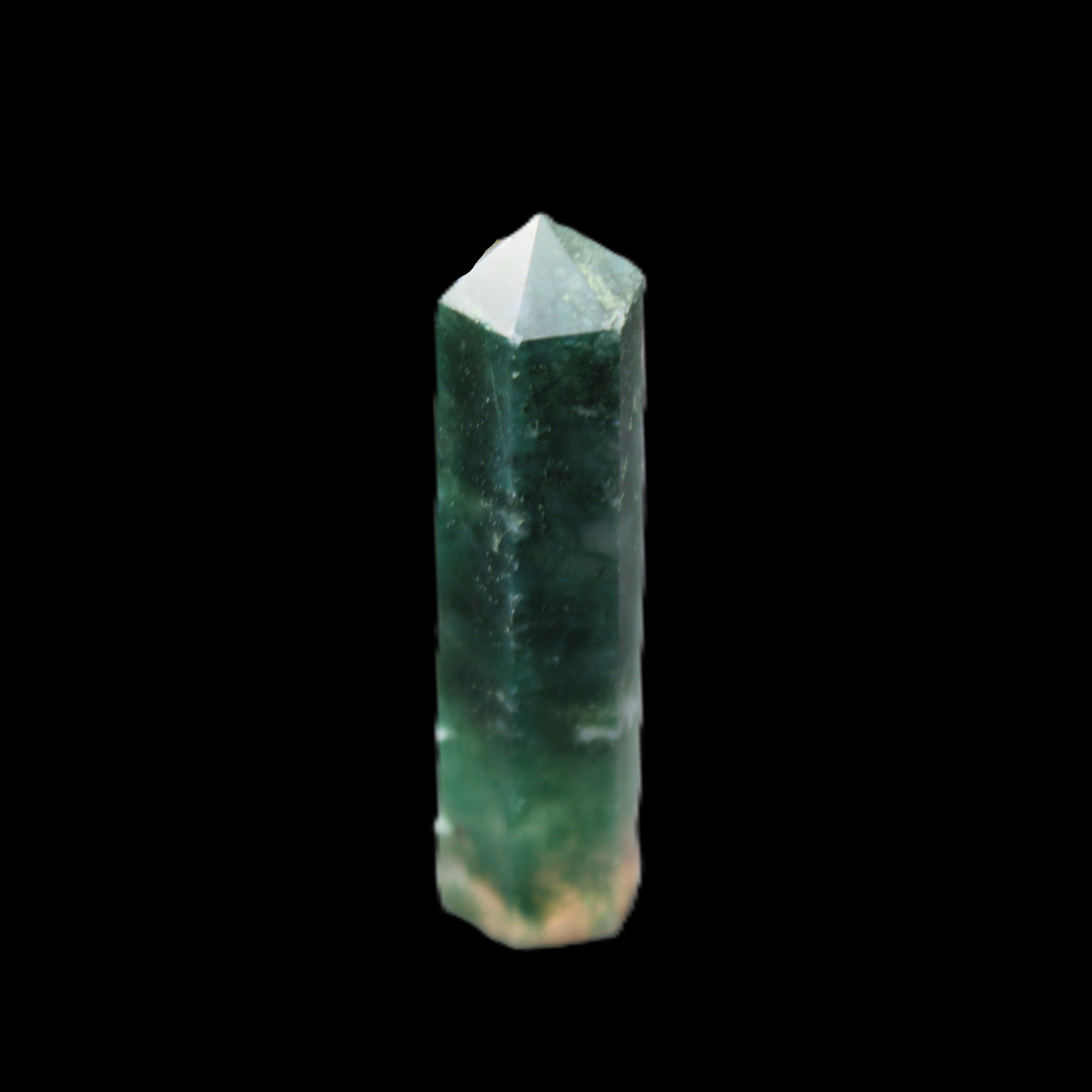 Moss Agate small wand 39mm 6g in sunlight - Rocks and Things Store
