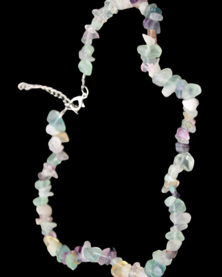Colourful Fluorite necklace 38mm 35g in sunlight - Rocks and Things Store