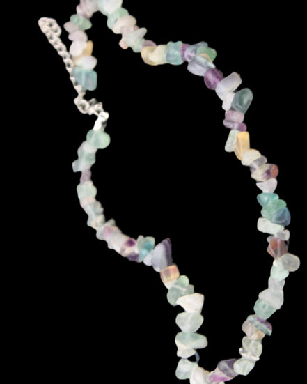 Colourful Fluorite necklace 38mm 35g in sunlight - Rocks and Things Store