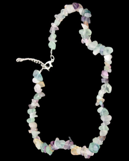 Colourful Fluorite necklace 38mm 35g in sunlight - Rocks and Things Store